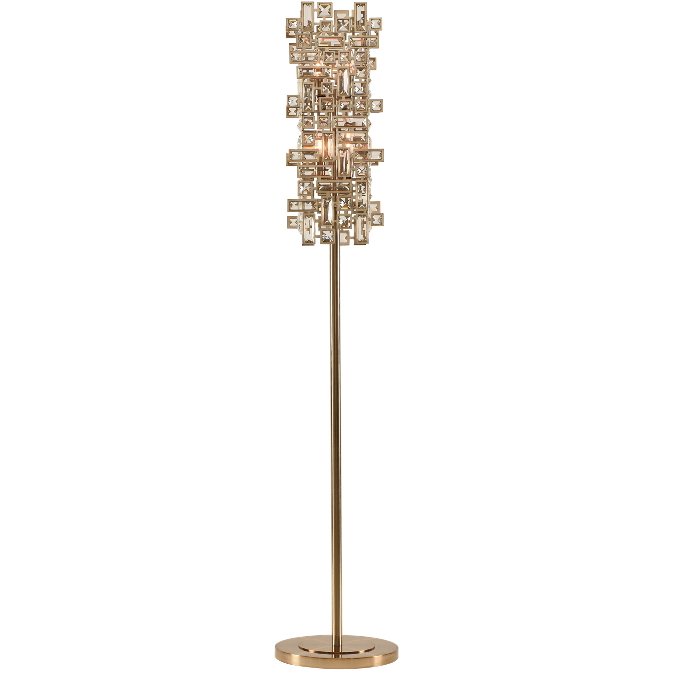 Vermeer 60 inch 60.00 watt Brushed Champagne Gold Floor Lamp Portable Light in Firenze Clear