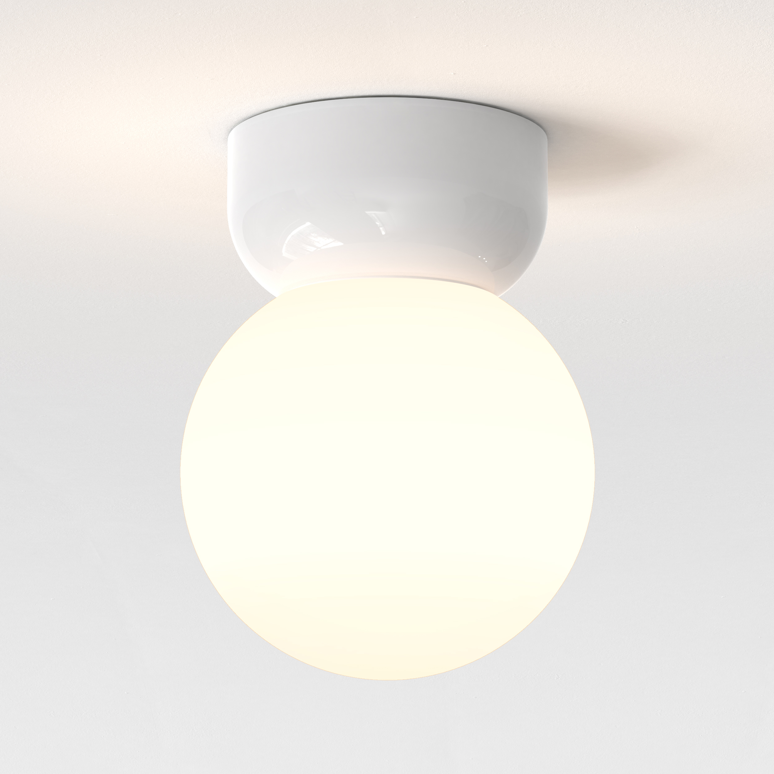 Lyra 1 Light 7.09 inch Gloss Glaze White Bathroom Ceiling Light
