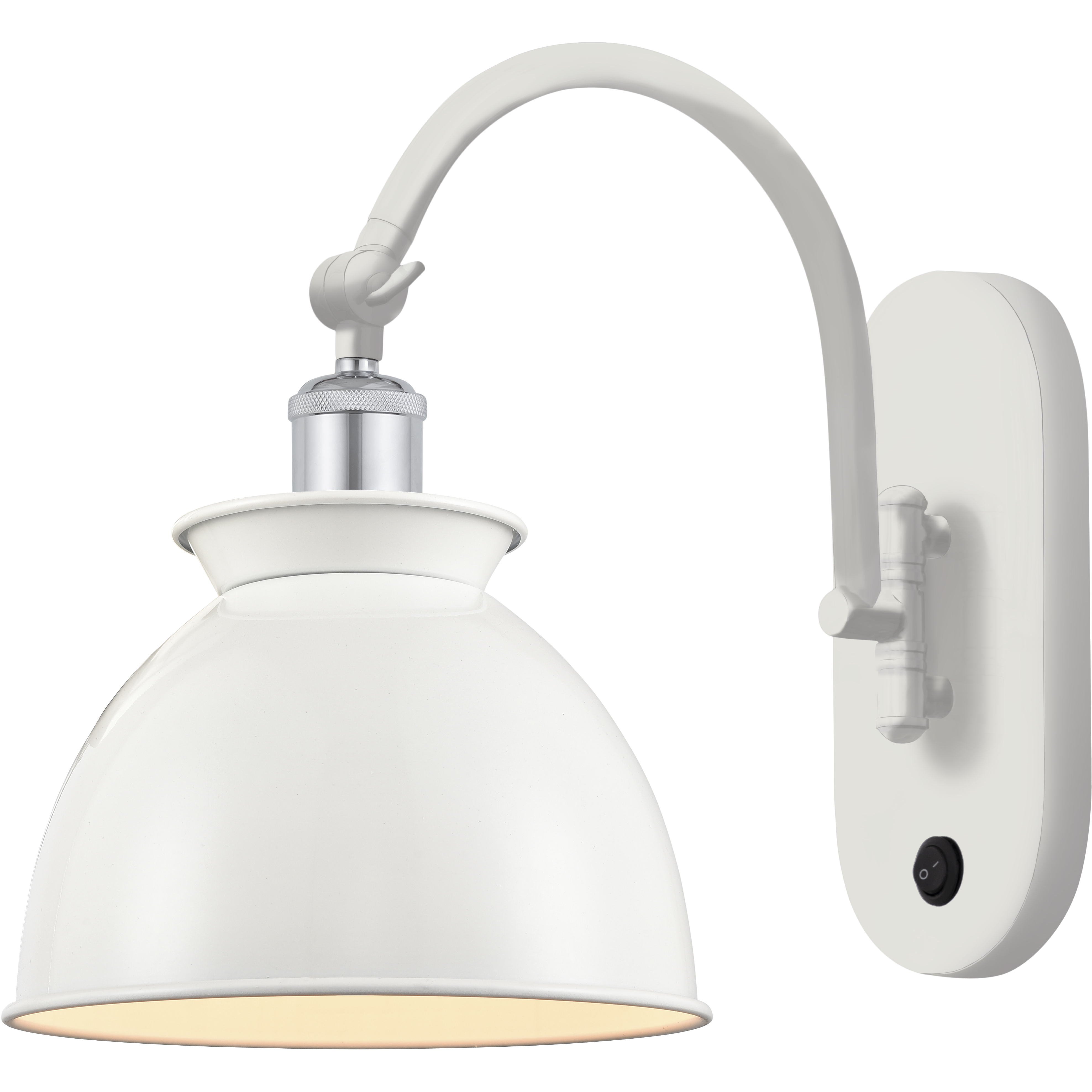 Ballston Adirondack 1 Light 8 inch White and Polished Chrome Sconce Wall Light