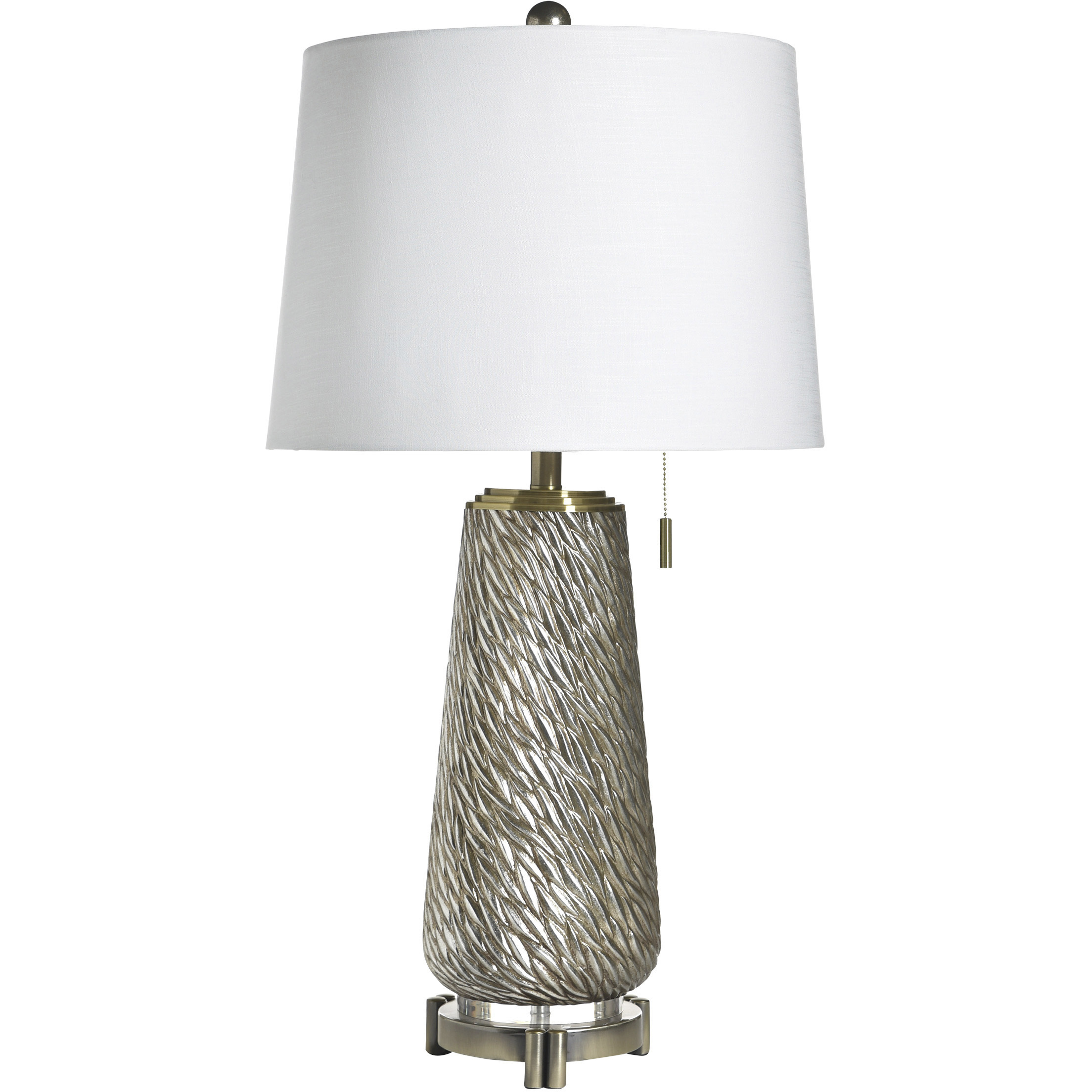 Cordelia Twisted 32.38 inch 100 watt Antique Silver and Clear and Brass Table Lamp Portable Light