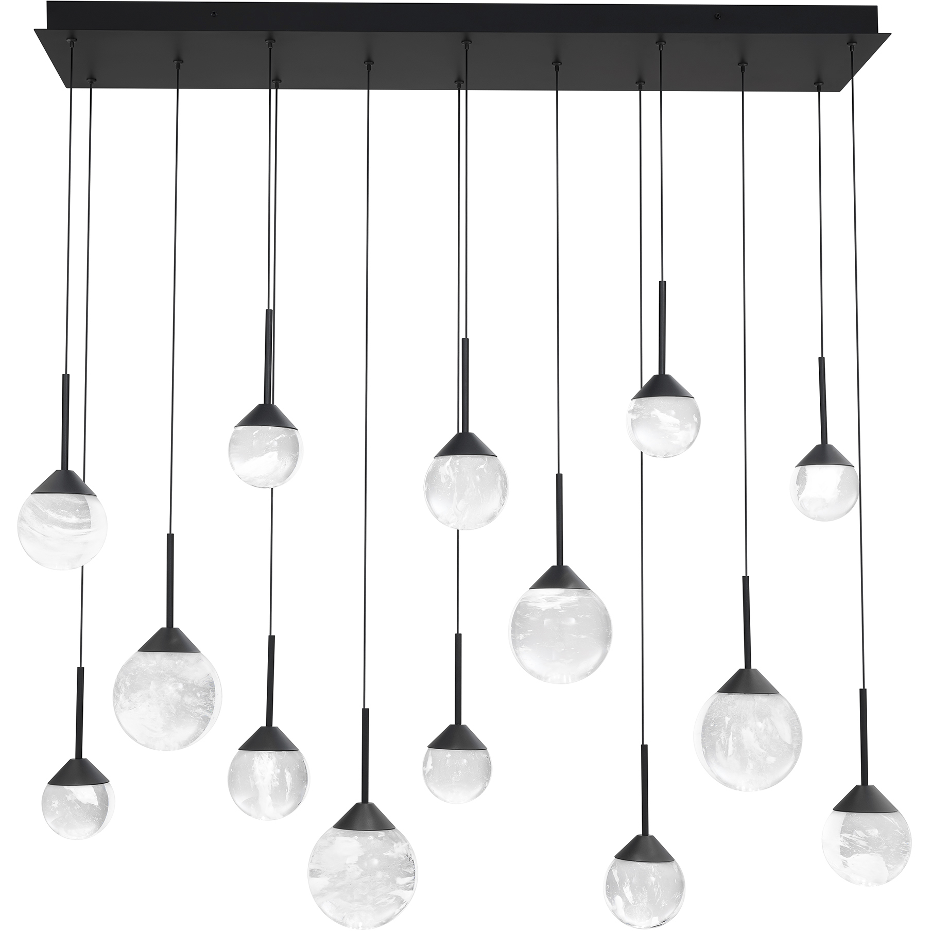 Beyond Quest LED 9.5 inch Black Multi-Light Pendant Ceiling Light, Linear Canopy