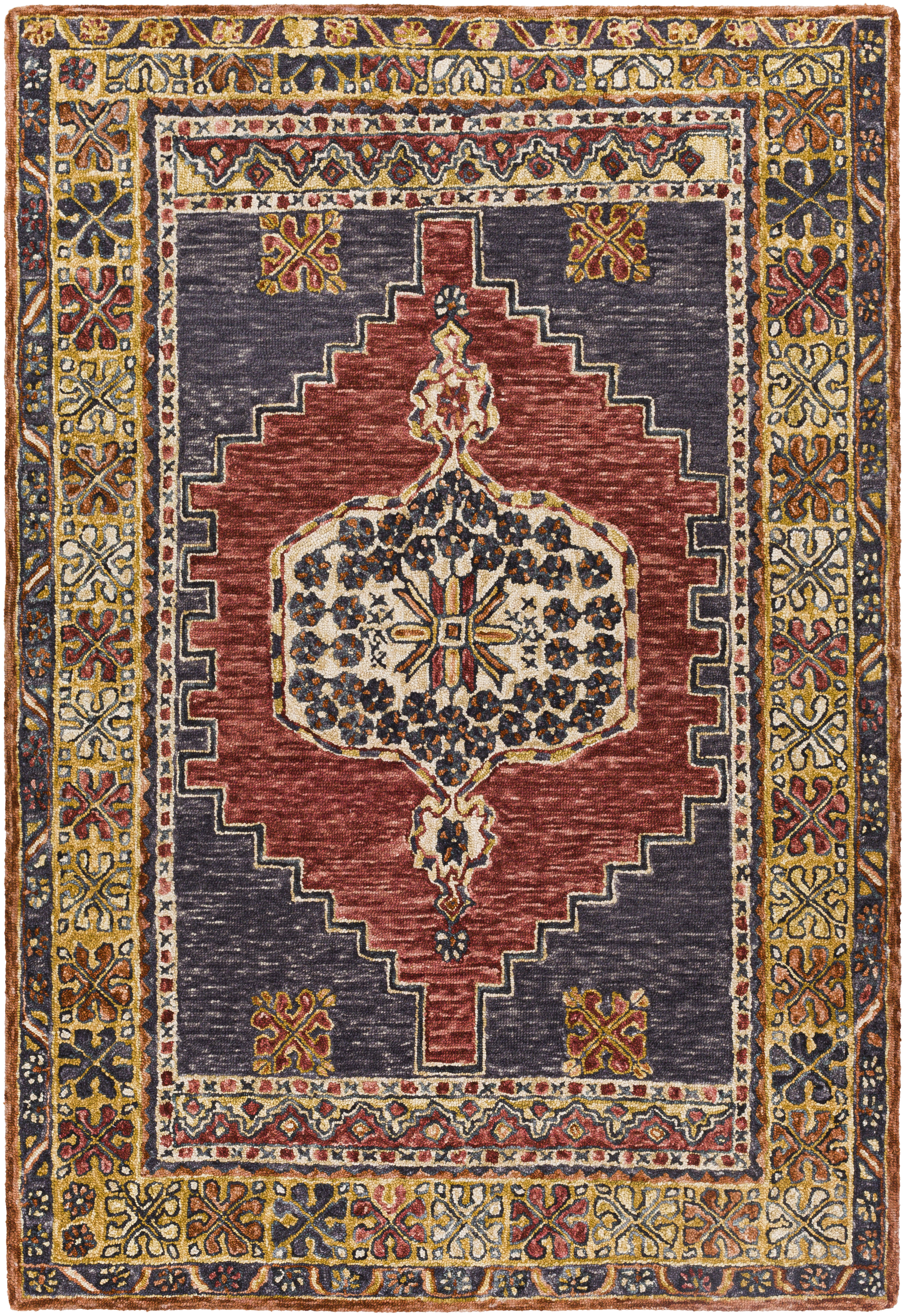 Urfa 36 X 24 inch Dark Red Rug in 2 x 3, Rectangle