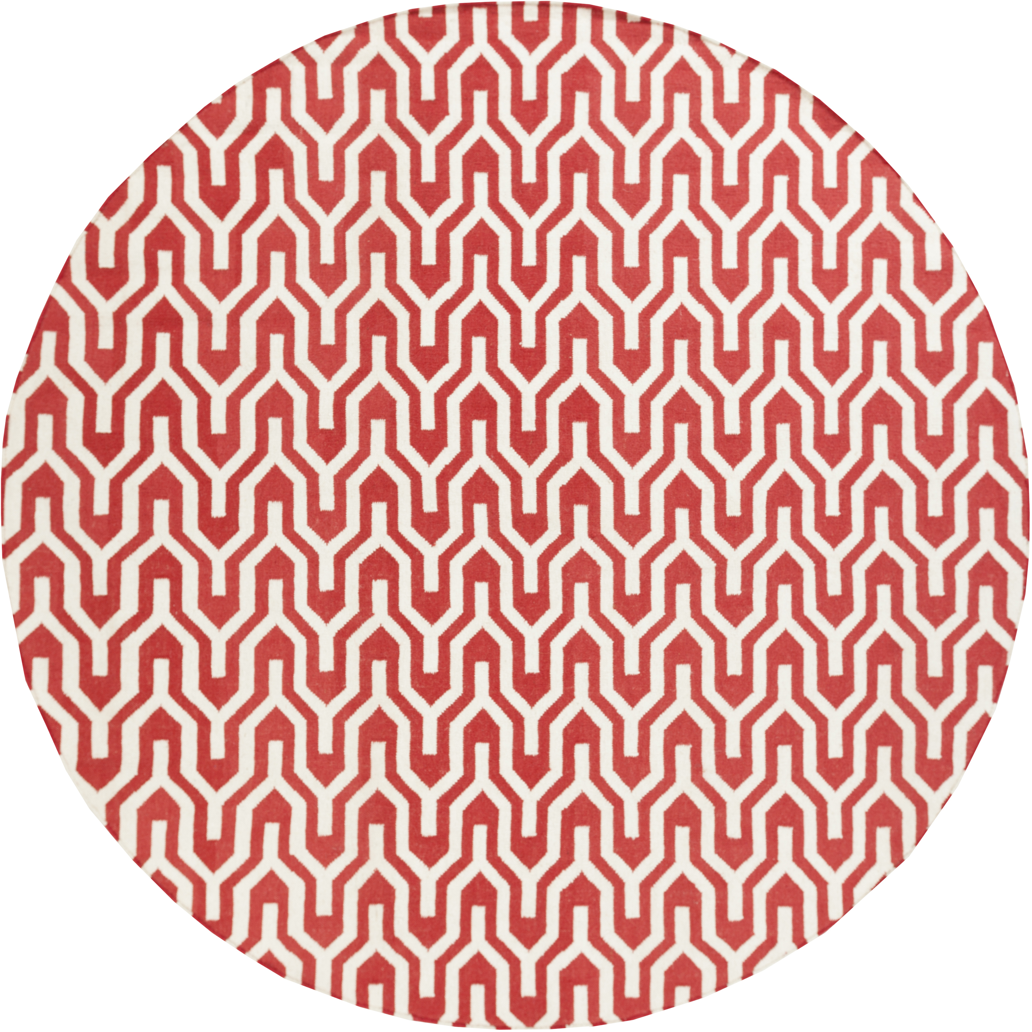Fallon 96 X 96 inch Bright Red, Ivory Rug