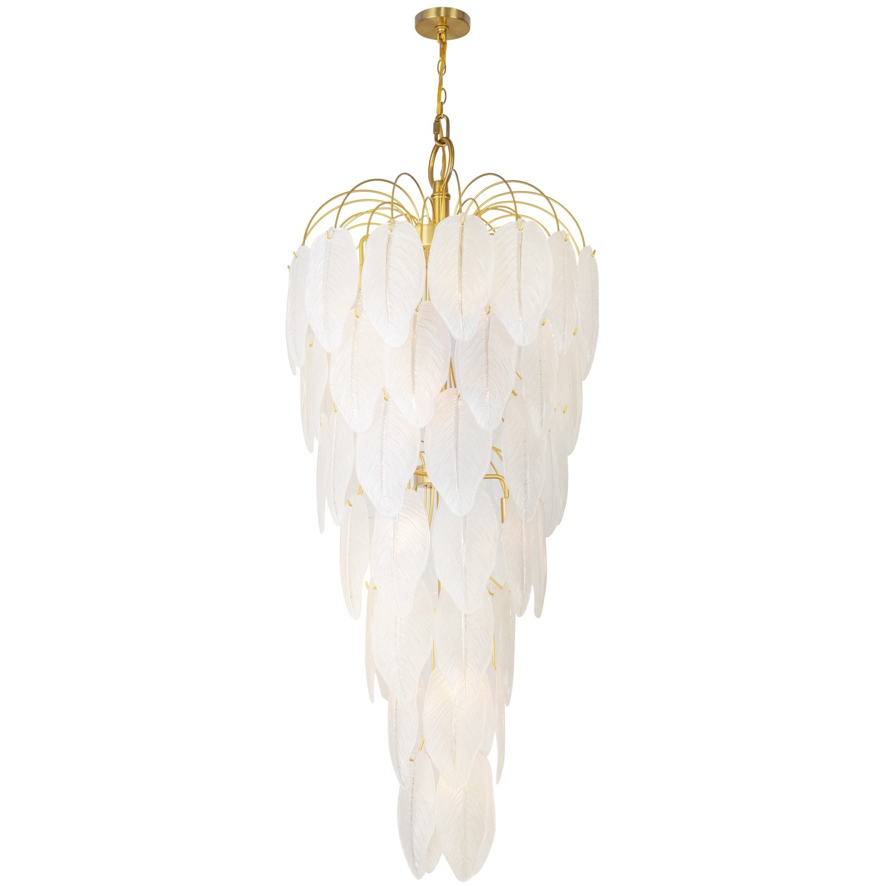 Alessia 21 Light 27.1 inch Brushed Brass and White Chandelier Ceiling Light