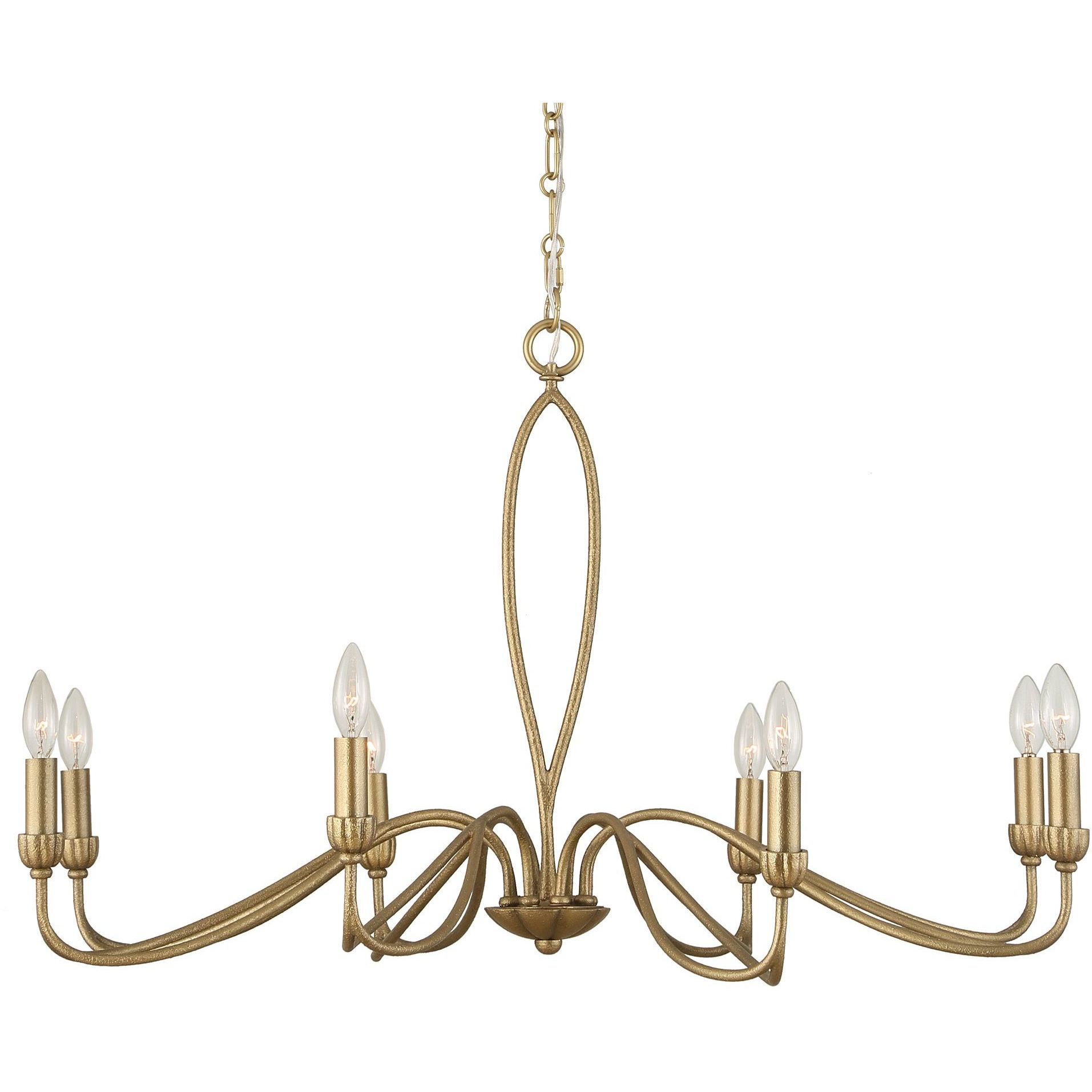 Corella 8 Light 40 inch Textured Soft Gold Chandelier Ceiling Light