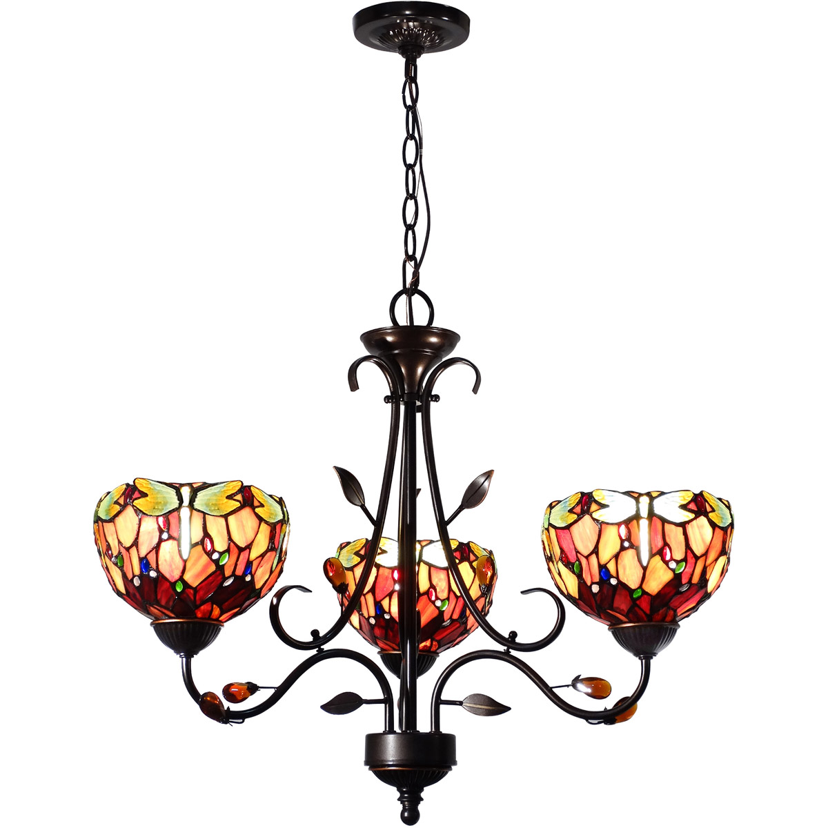 Evelyn 3 Light 24 inch Antique Golden Bronze Pendant Ceiling Light