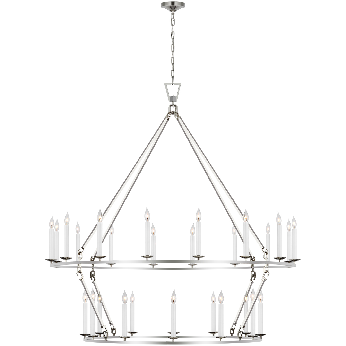 Chapman & Myers Darlana6 LED 61.25 inch Polished Nickel Two Tier Chandelier Ceiling Light, Oversized