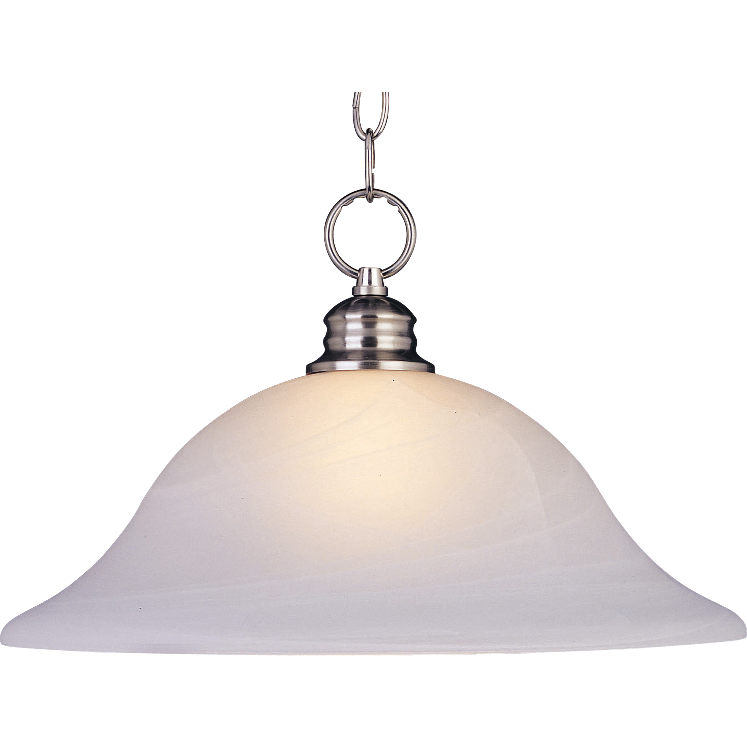 Essentials - 9106x 1 Light 16 inch Satin Nickel Single Pendant Ceiling Light in Marble