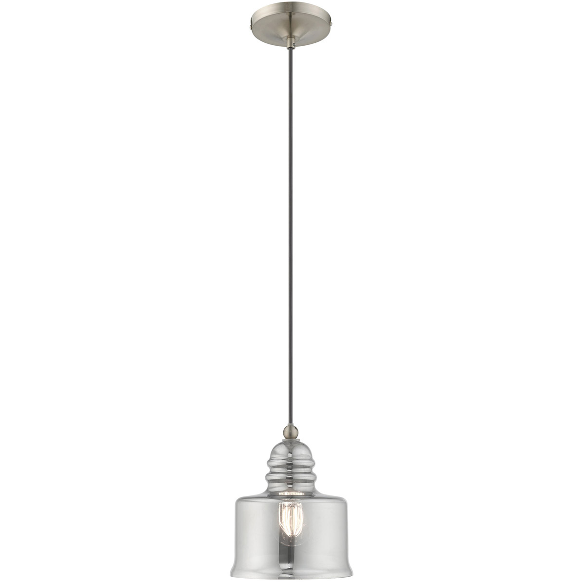 Art Glass 1 Light 6.75 inch Brushed Nickel Mini Pendant Ceiling Light