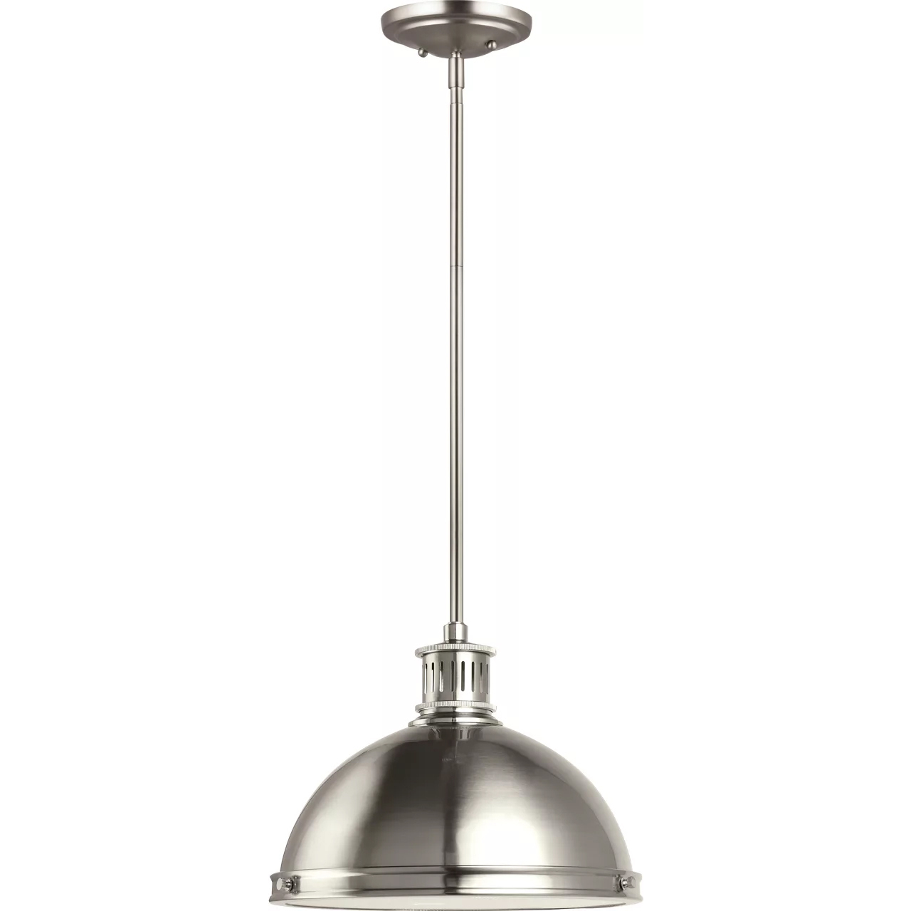 Pratt Street Metal 2 Light 13 inch Brushed Nickel Pendant Ceiling Light