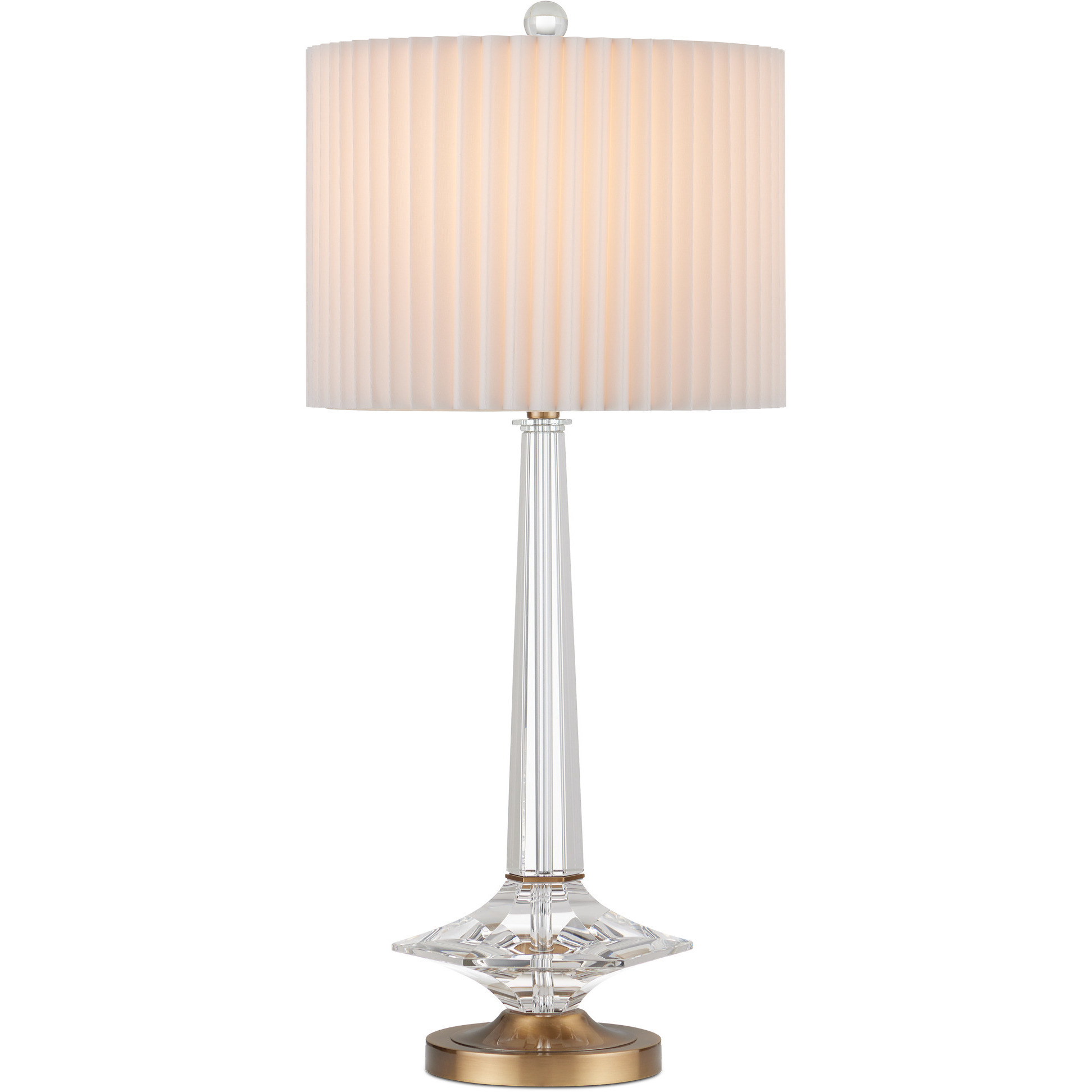 Anton 26.75 inch 150 watt Clear and Antique Brass Table Lamp Portable Light