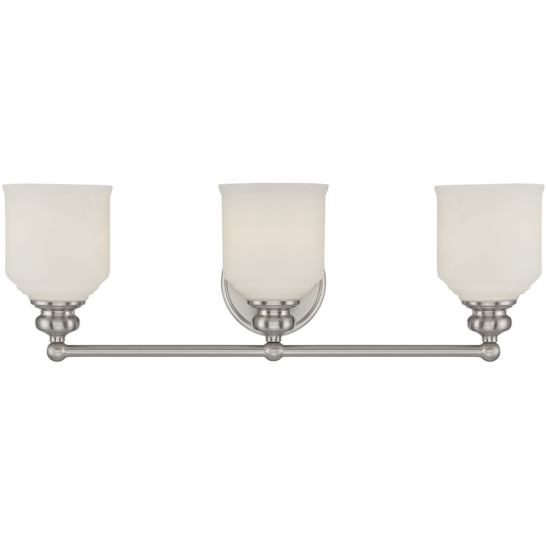 Melrose 3 Light 24 inch Satin Nickel Bathroom Vanity Light Wall Light, Essentials