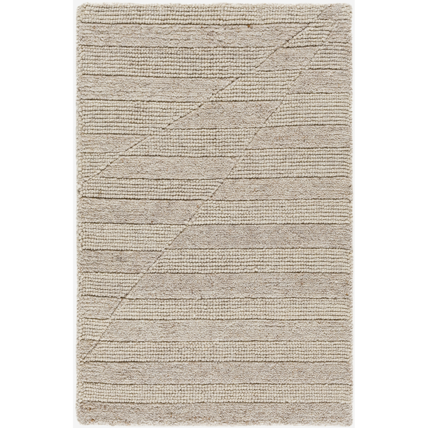 Knoxville 36 X 24 inch Ash / Metallic - Silver / Prairie Dust / Pearl / Sage Handmade Rug in 2 x 3