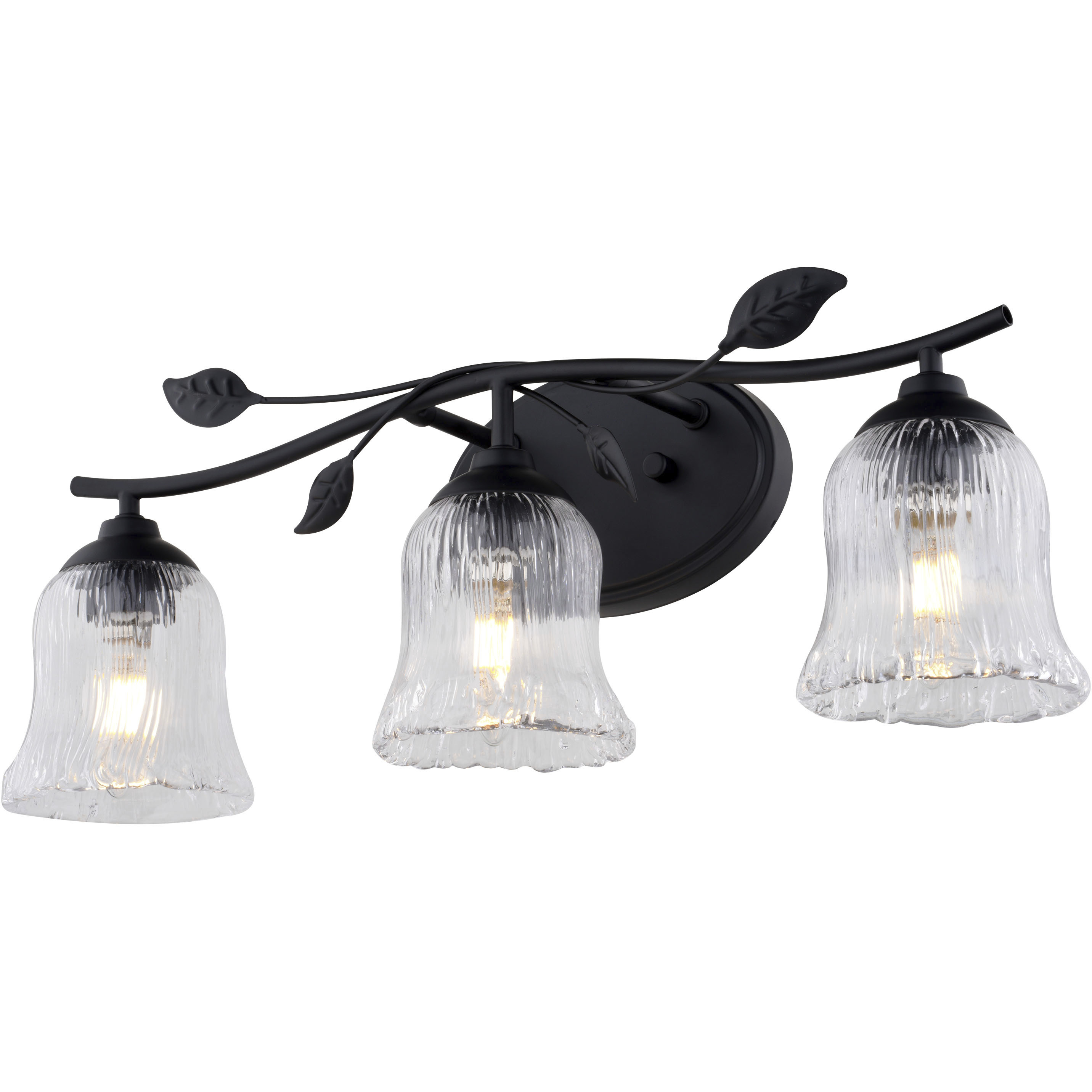Fairwood 3 Light 21 inch Matte Black Bathroom Light Wall Light