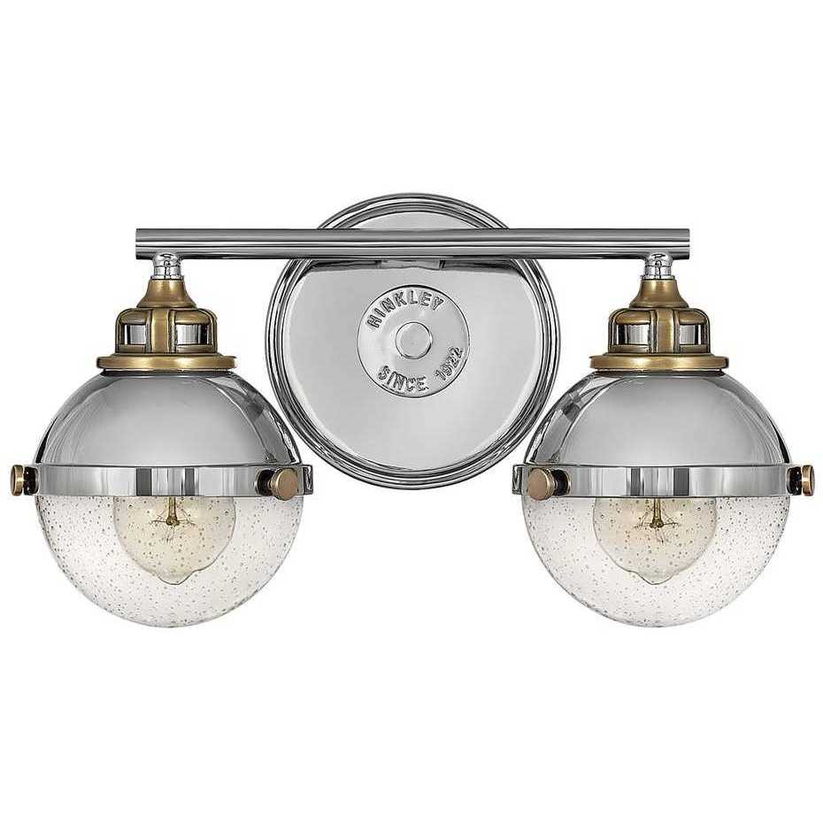 Fletcher 2 Light 16 inch Polished Nickel with Heritage Brass Vanity Light Wall Light