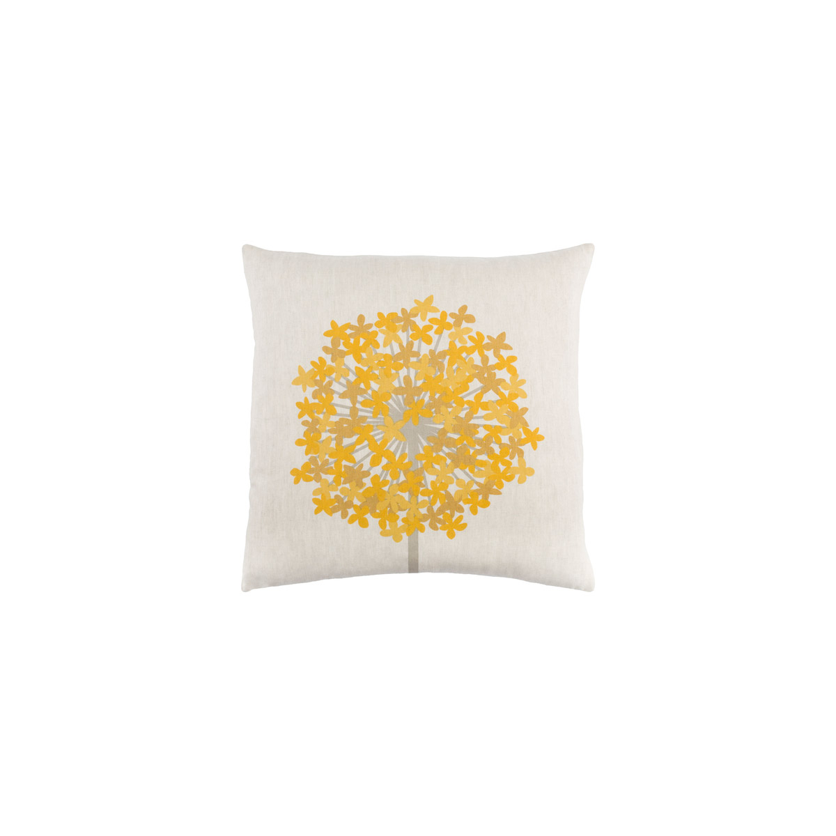 Agapanthus 20 X 20 inch Taupe and Saffron Throw Pillow