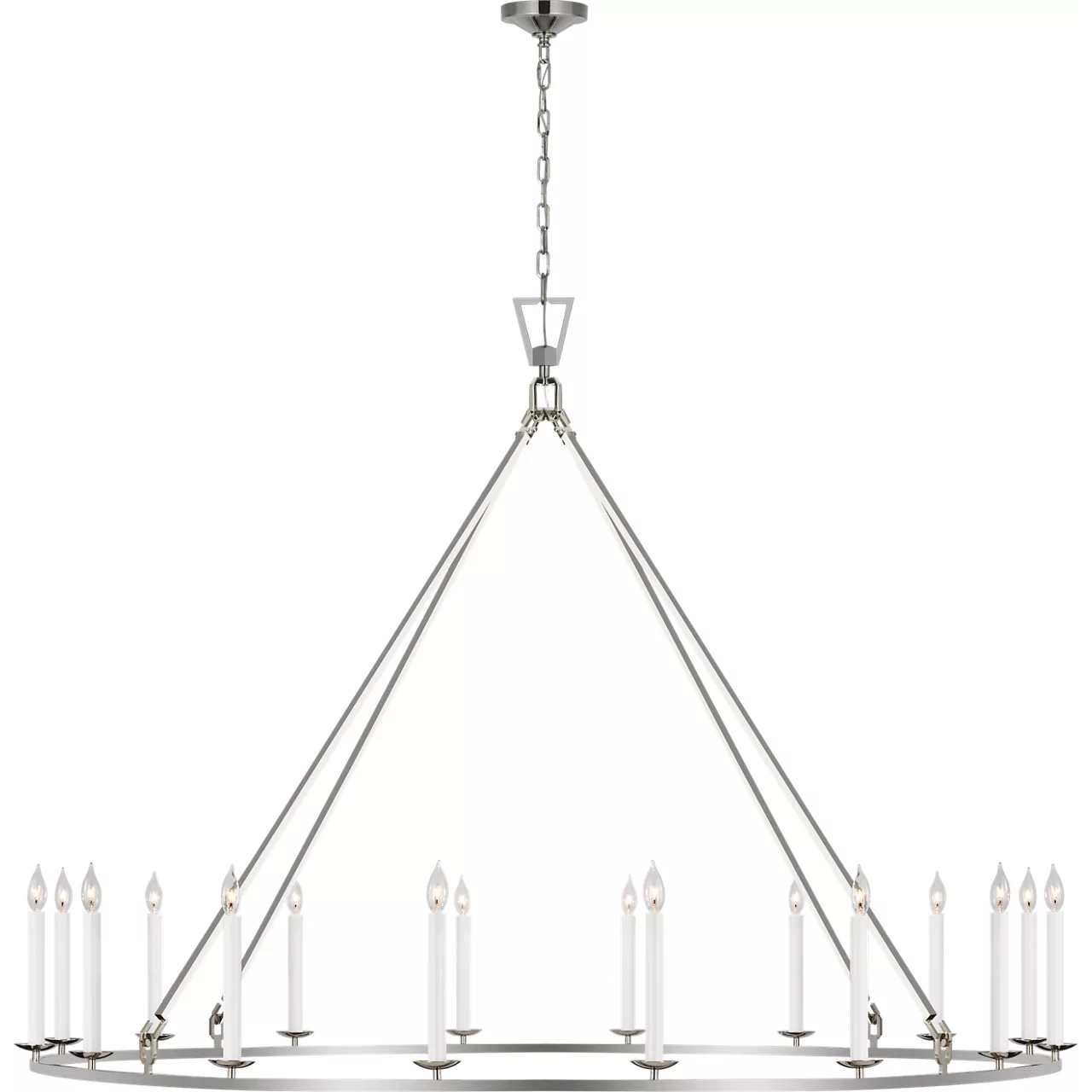 Chapman & Myers Darlana6 LED 73 inch Polished Nickel Single Ring Chandelier Ceiling Light, Grande