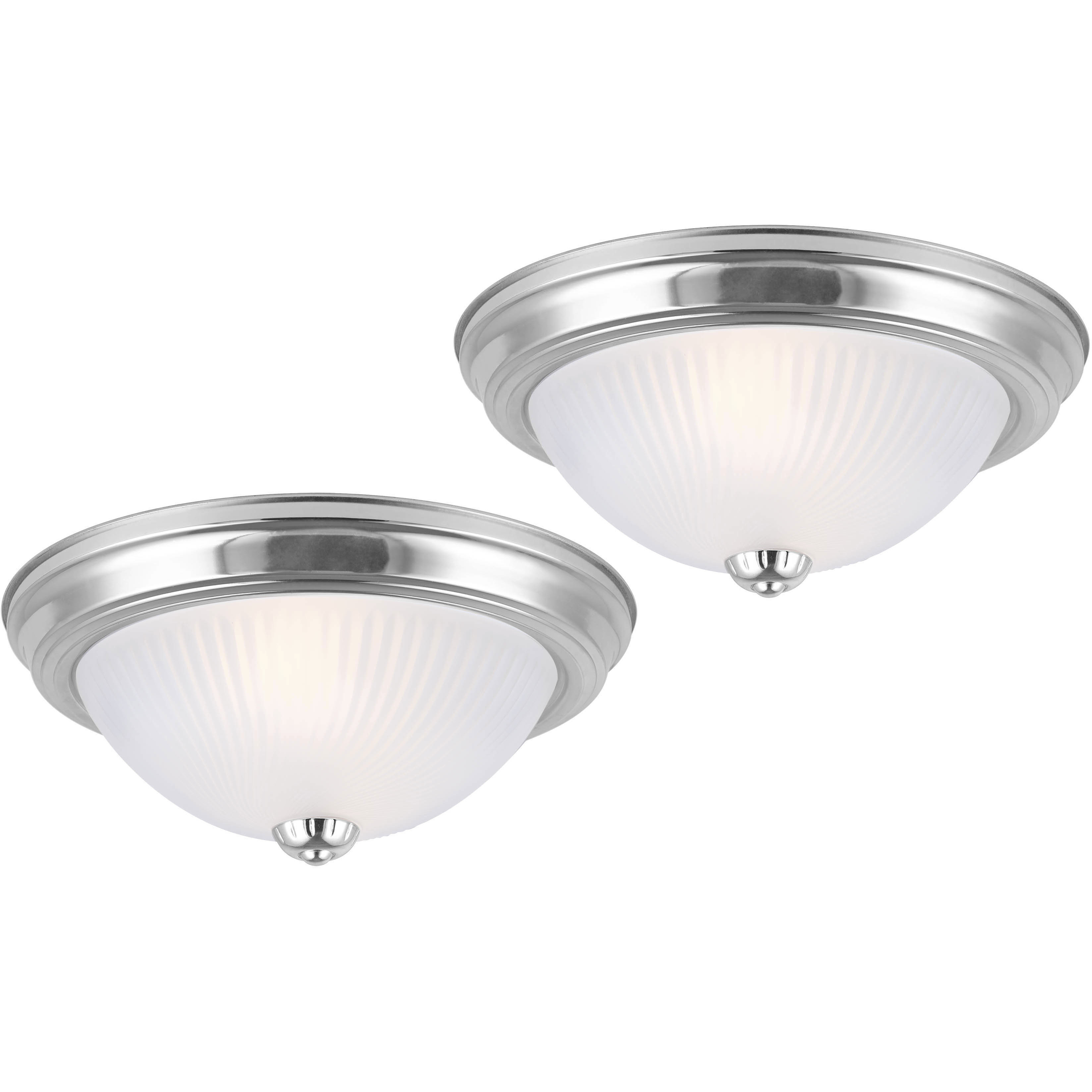 Madison 1 Light 11 inch Brushed Pewter Flush Mount Ceiling Light, Twin Pack
