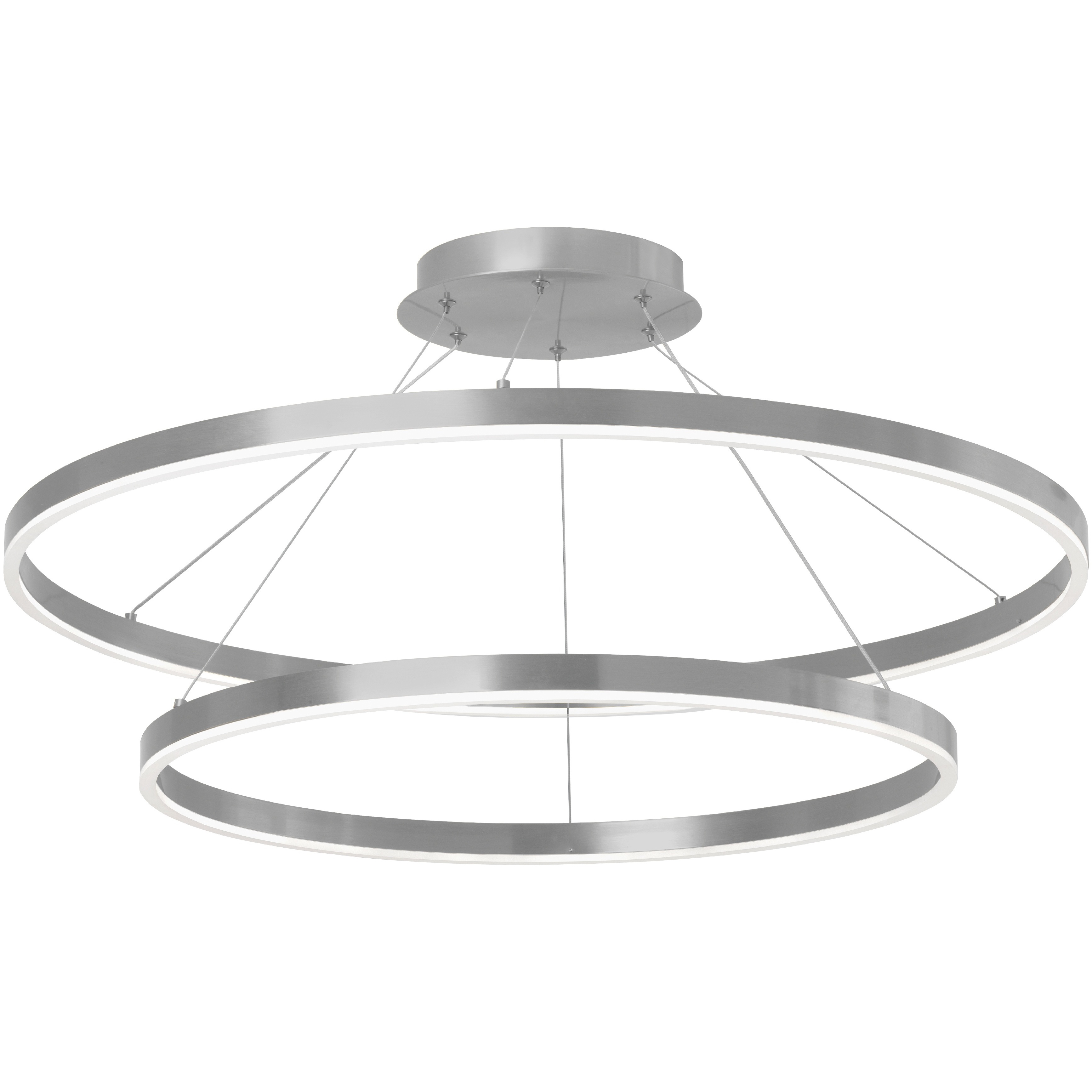 Circulo LED 32 inch Silver Chandelier Ceiling Light, Tiered