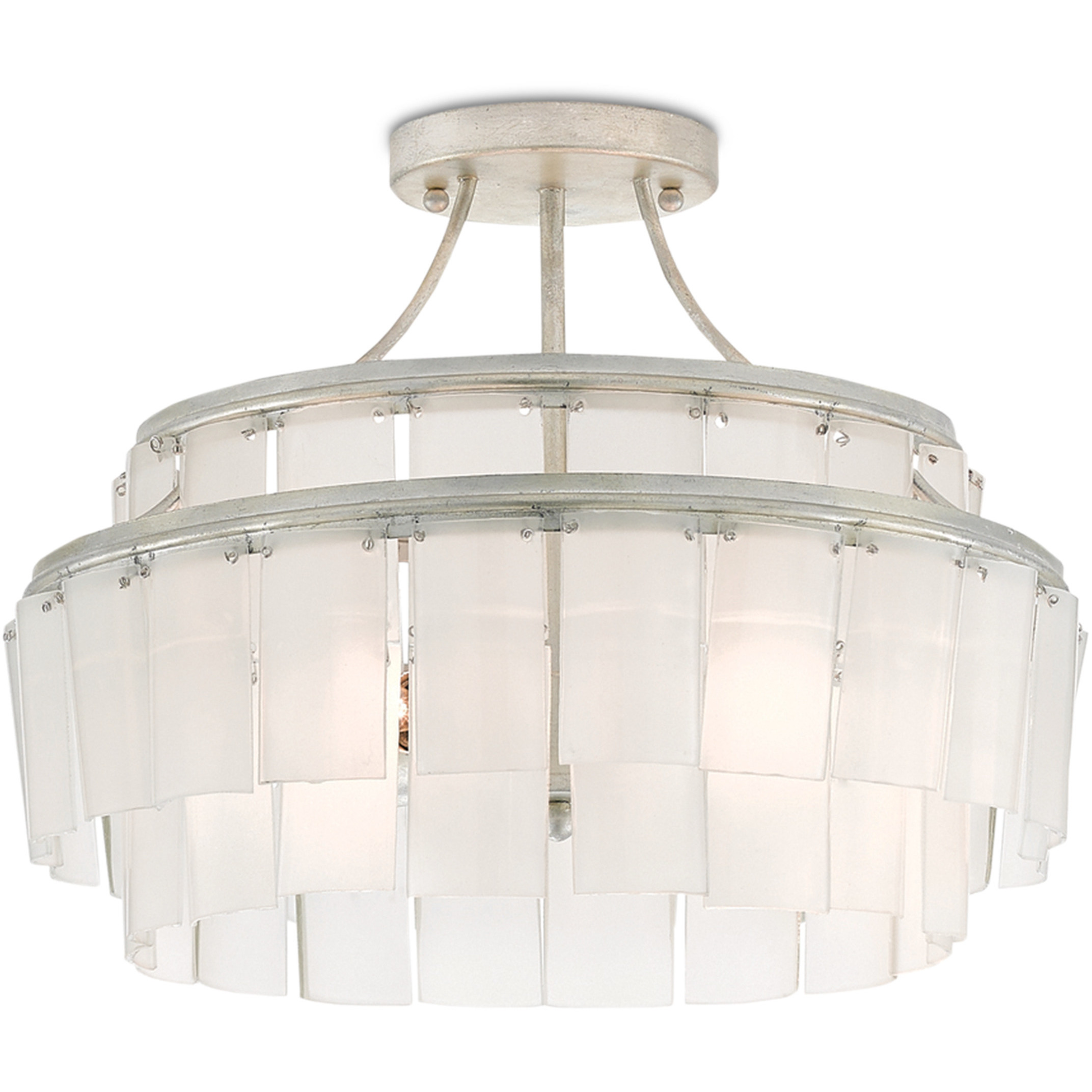Vintner 3 Light 15.5 inch Contemporary Silver Leaf Semi-Flush Mount Ceiling Light