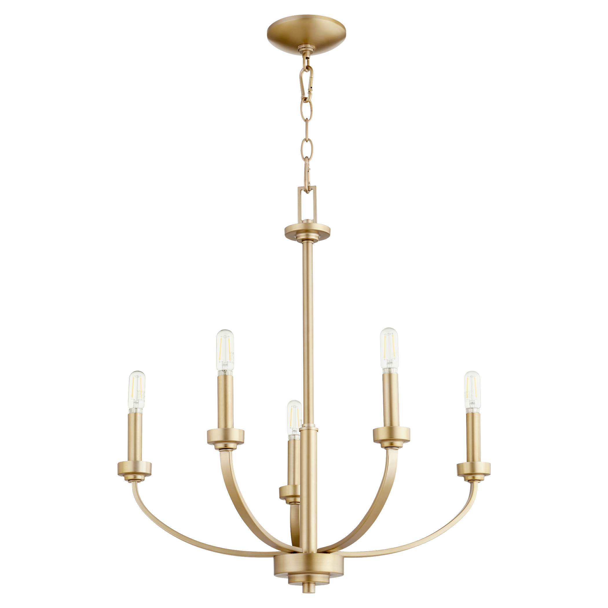Reyes 5 Light 26 inch Aged Brass Chandelier Ceiling Light