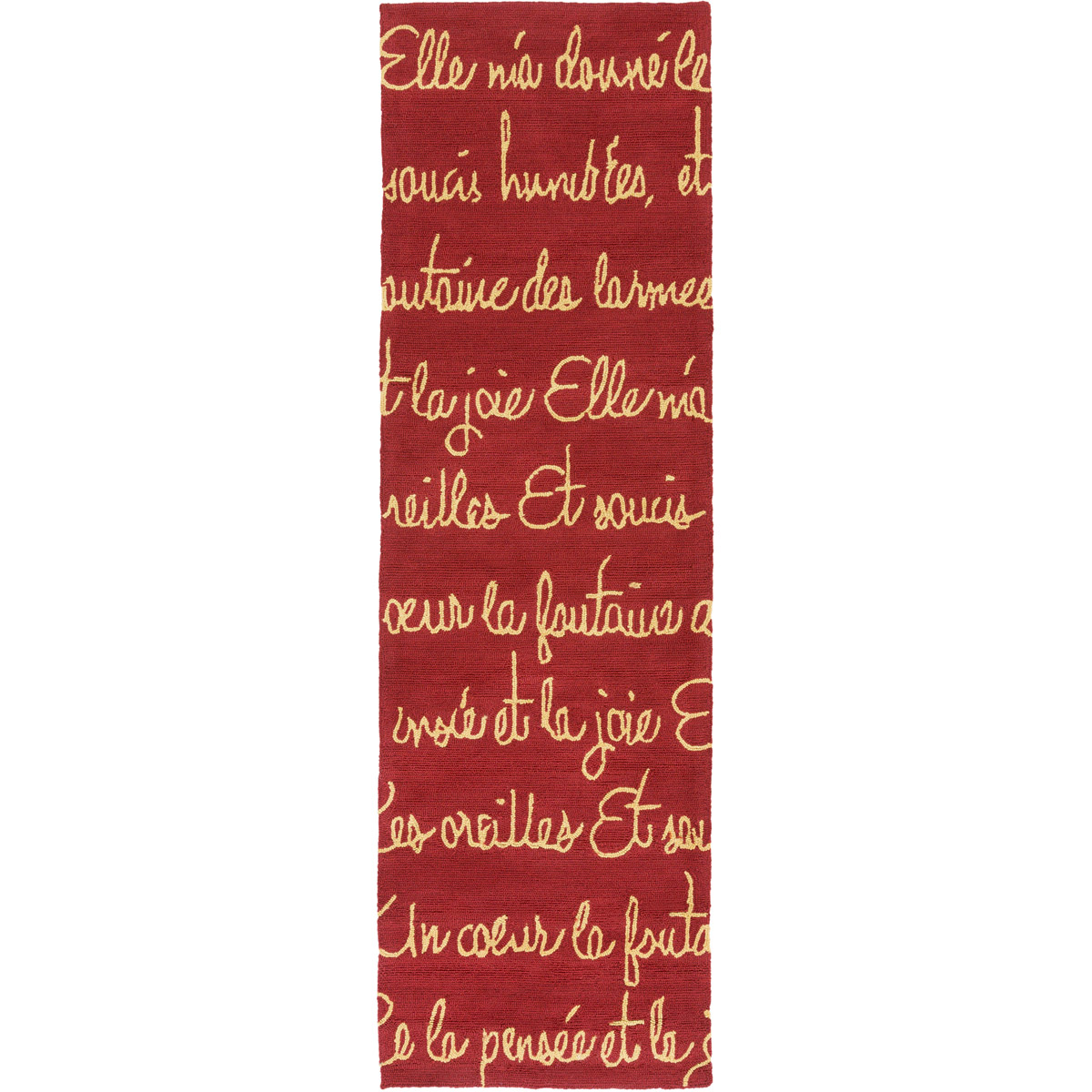 Rain 120 X 96 inch Dark Red, Wheat Rug