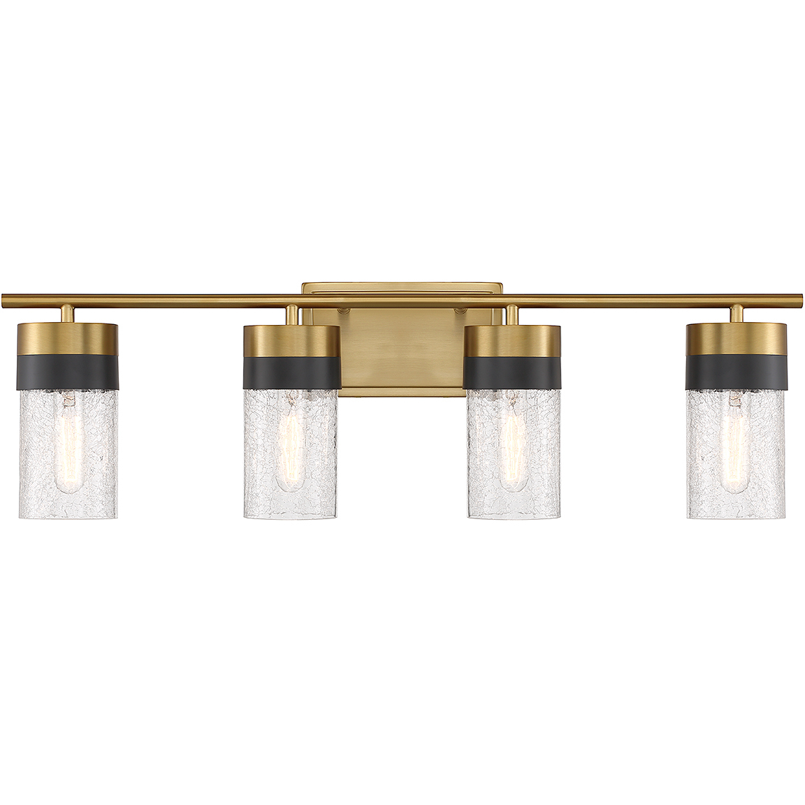 Brickell 4 Light 30 inch Warm Brass Bathroom Vanity Light Wall Light