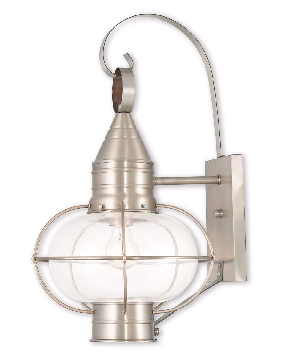 Newburyport 1 Light 21 inch Brushed Nickel Outdoor Wall Lantern