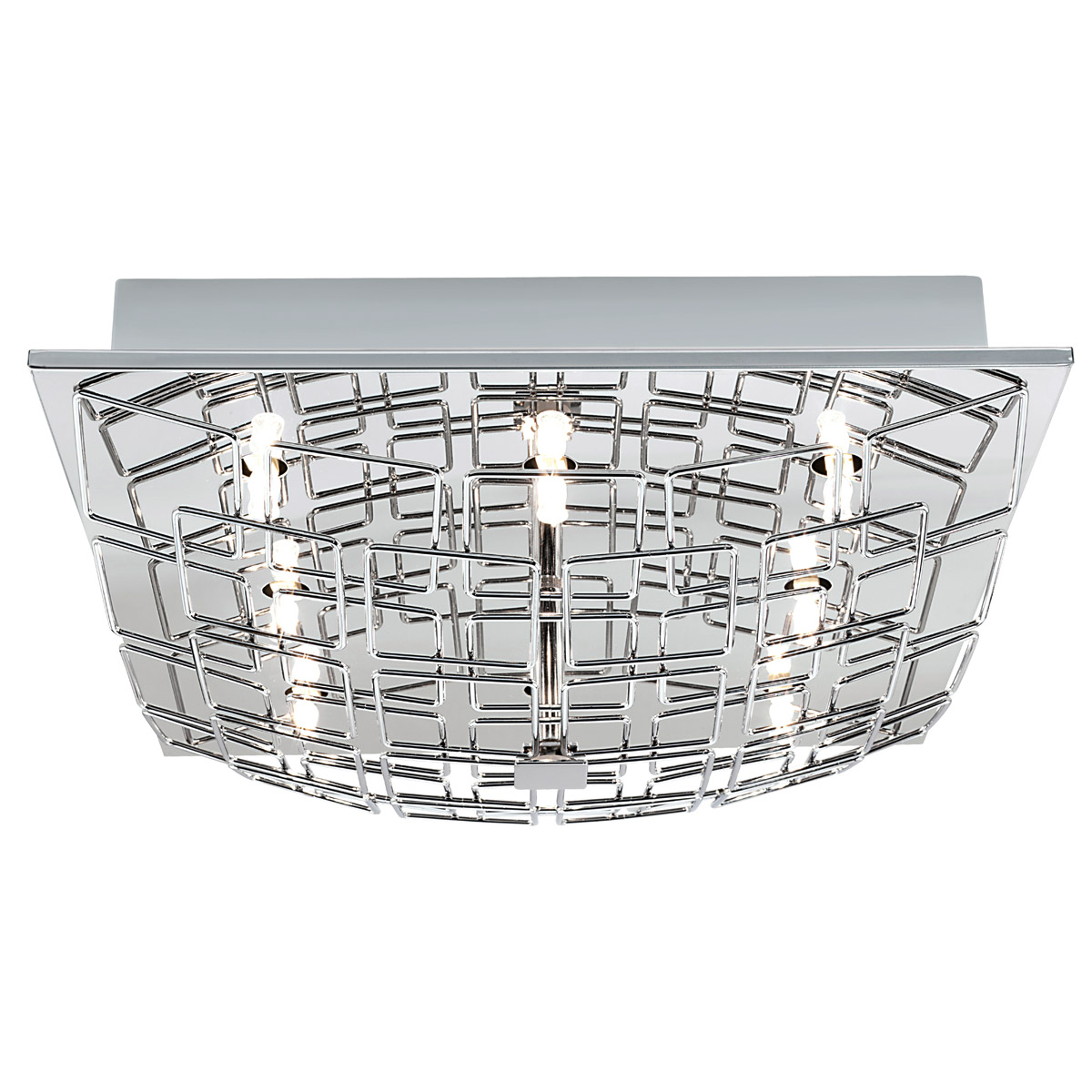 Eglo Cromer 8 Light Flush Mount in Chrome 91491A