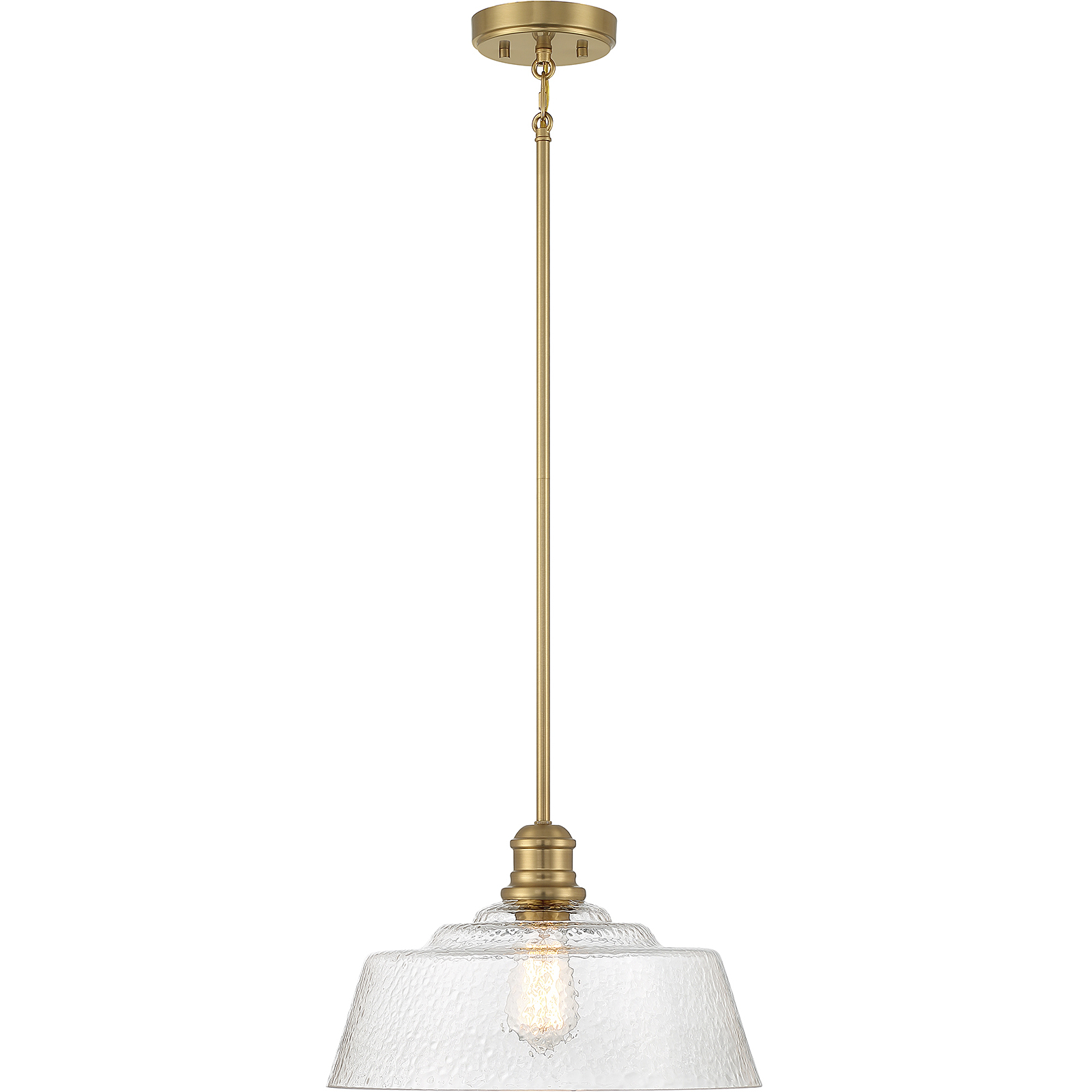 Vintage 1 Light 15 inch Natural Brass Pendant Ceiling Light