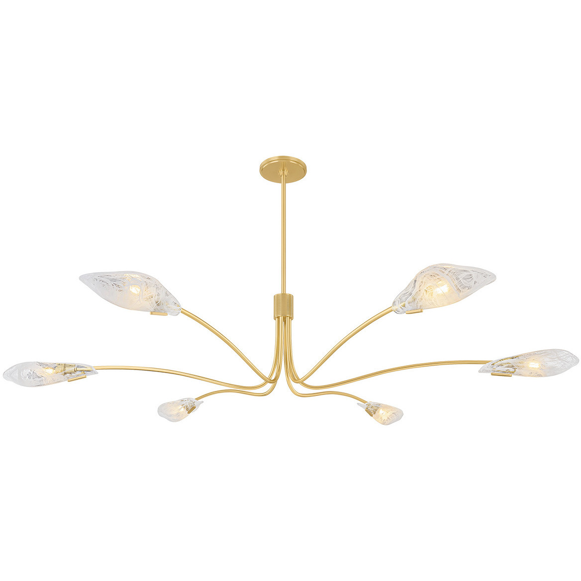 Tenafly 6 Light 72 inch Aged Brass Chandelier Ceiling Light