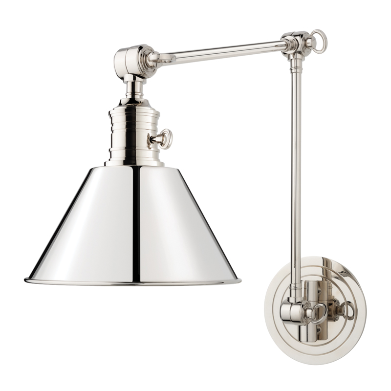 Garden City 33.25 inch 75 watt Polished Nickel Swing-Arm Wall Sconce Wall Light