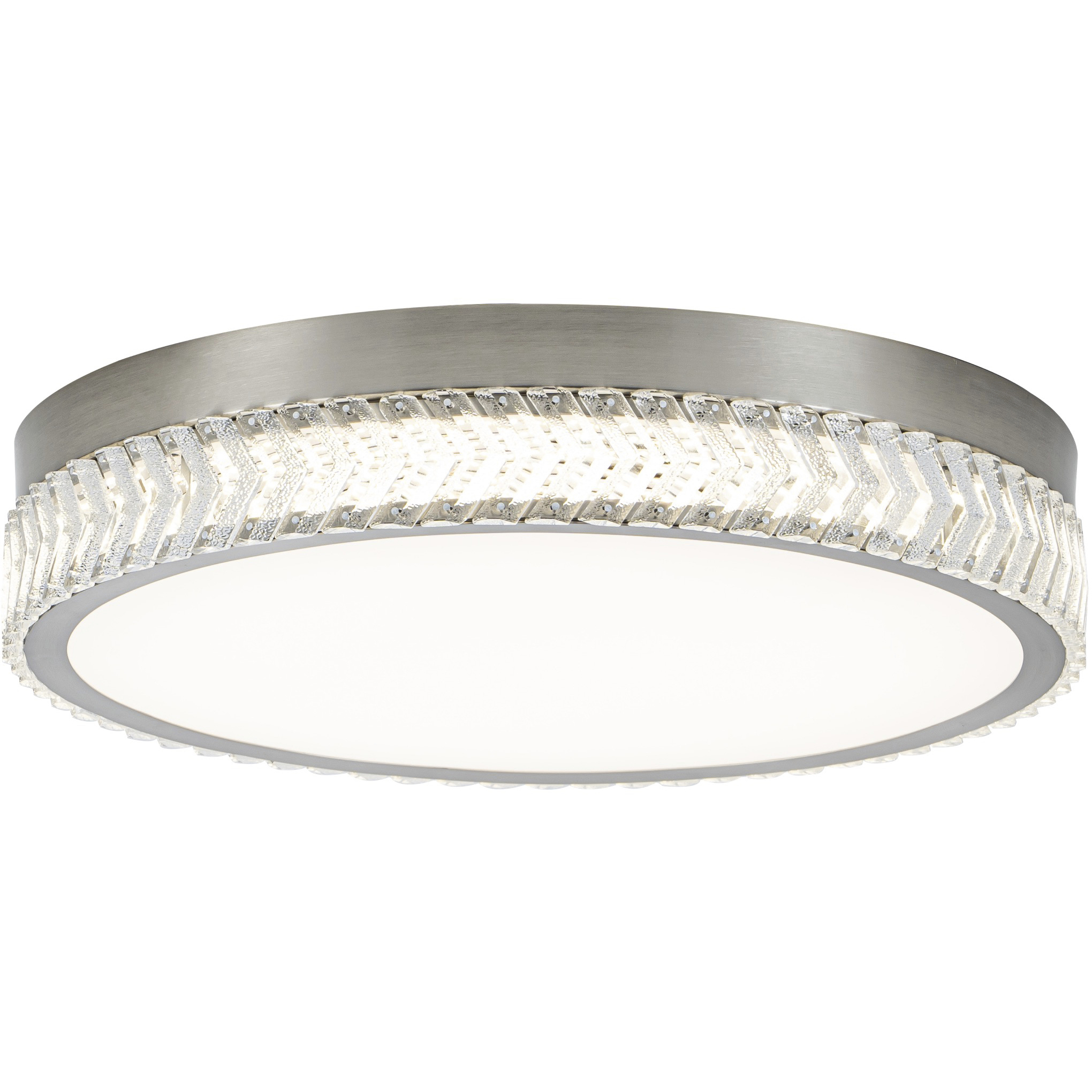 Chevron LED 19.69 inch Brushed Nickel Flush Mount Ceiling Light