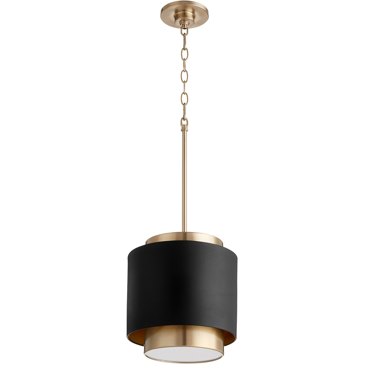 Fort Worth 1 Light 10.5 inch Noir and Aged Brass Mini Pendant Ceiling Light