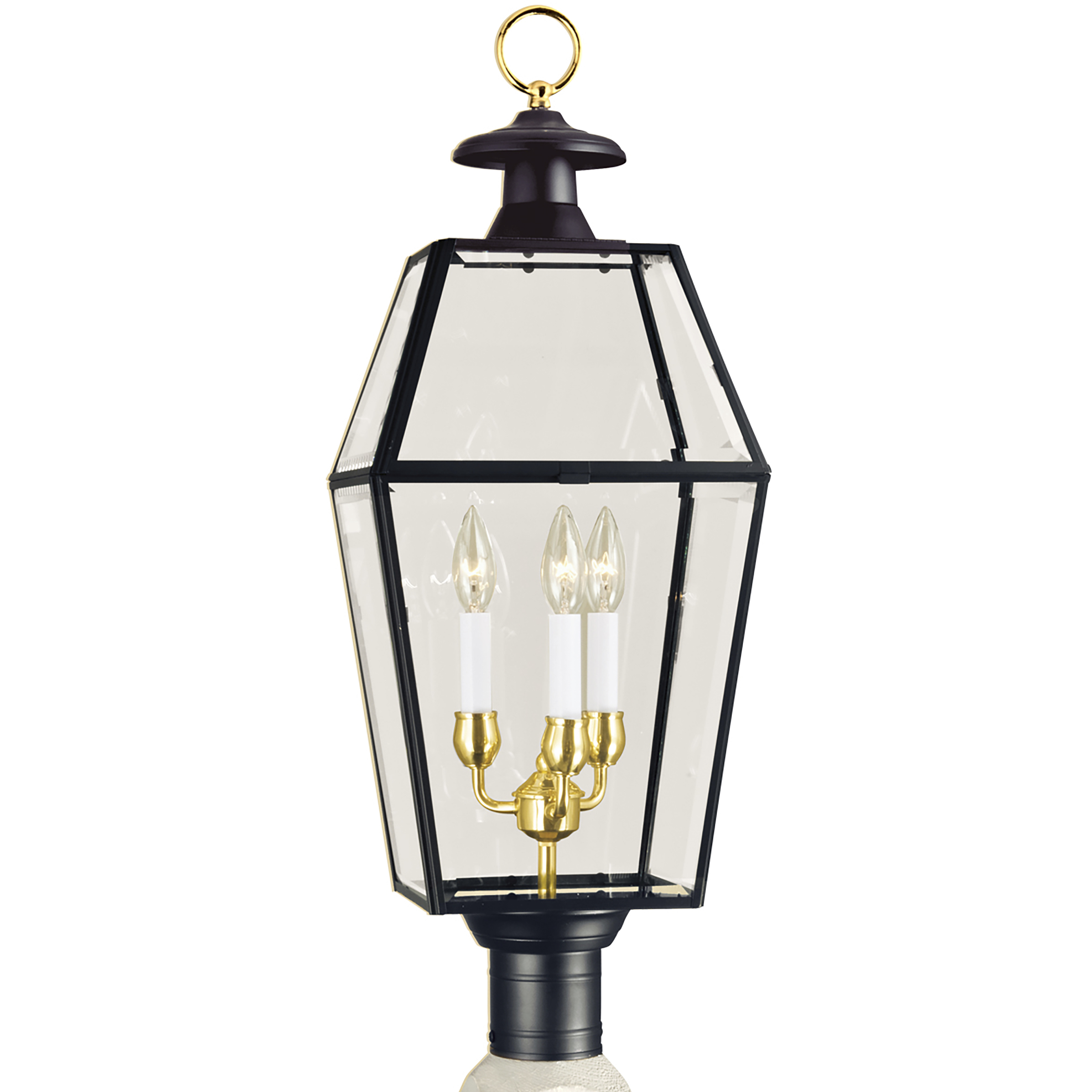 Olde Colony 3 Light 29.5 inch Black Outdoor Post Light