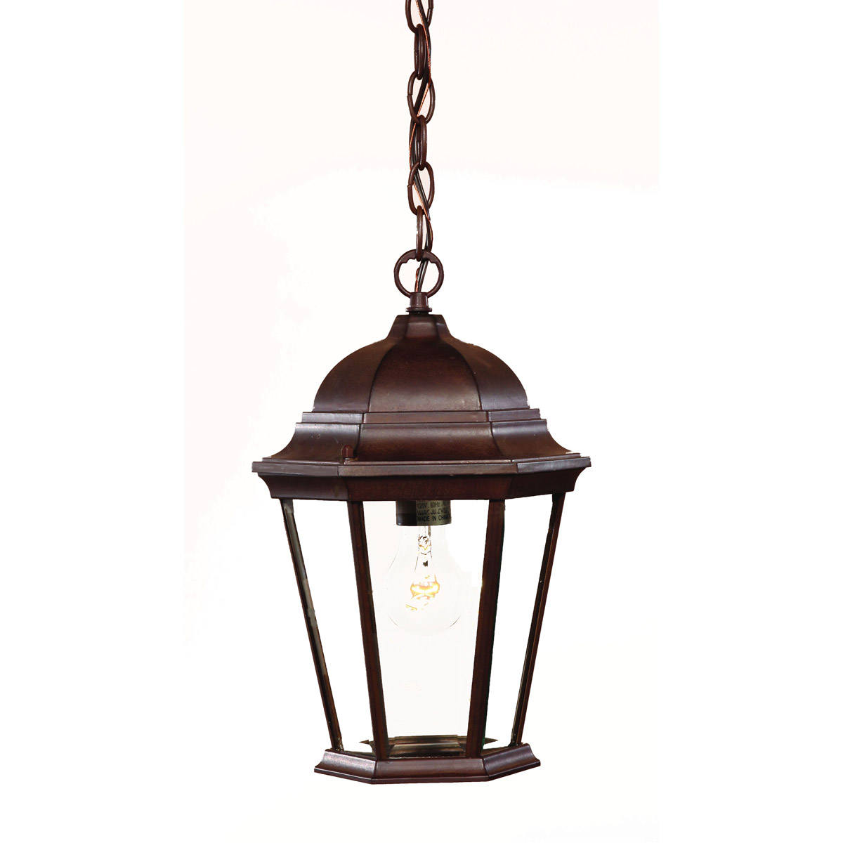 Richmond 1 Light 9.5 inch Burled Walnut Exterior Hanging Lantern in Clear