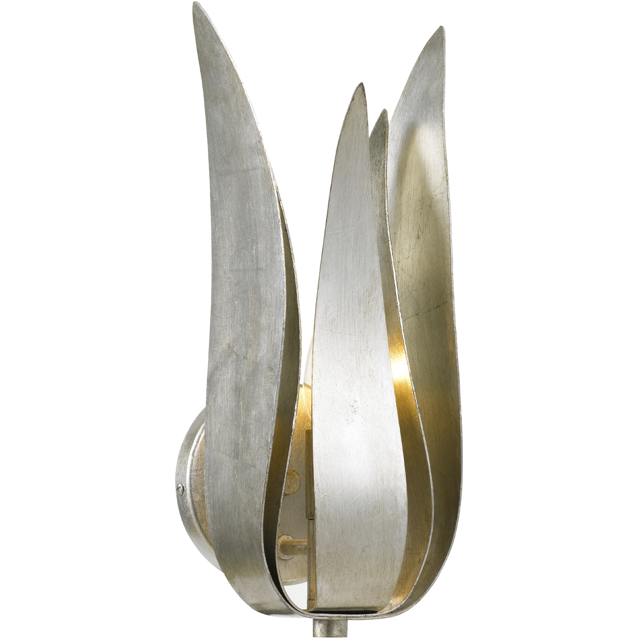 Broche Bath Sconce Wall Light in Antique Silver