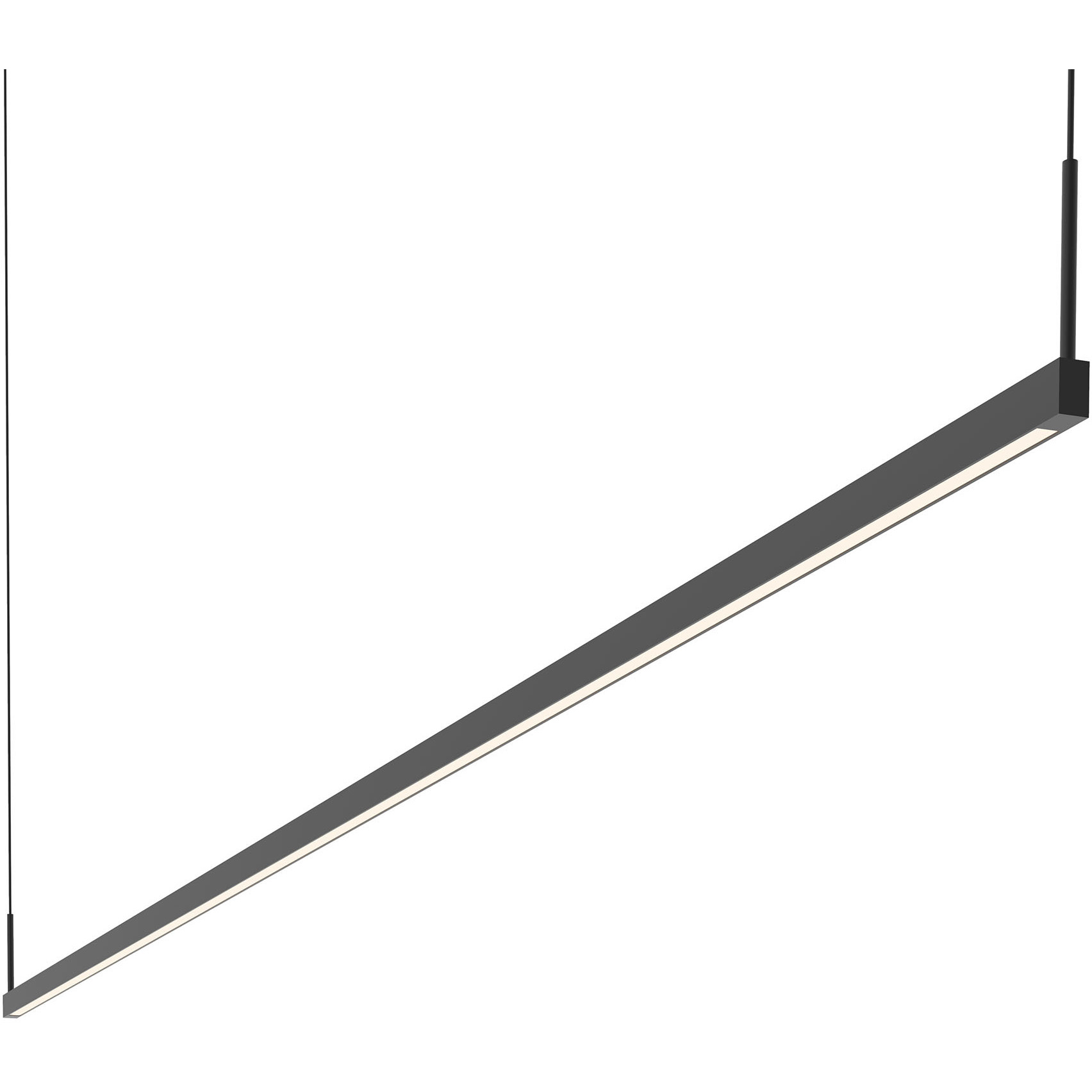Thin-Line LED 96 inch Satin Black Pendant Ceiling Light in 8ft., 3000K