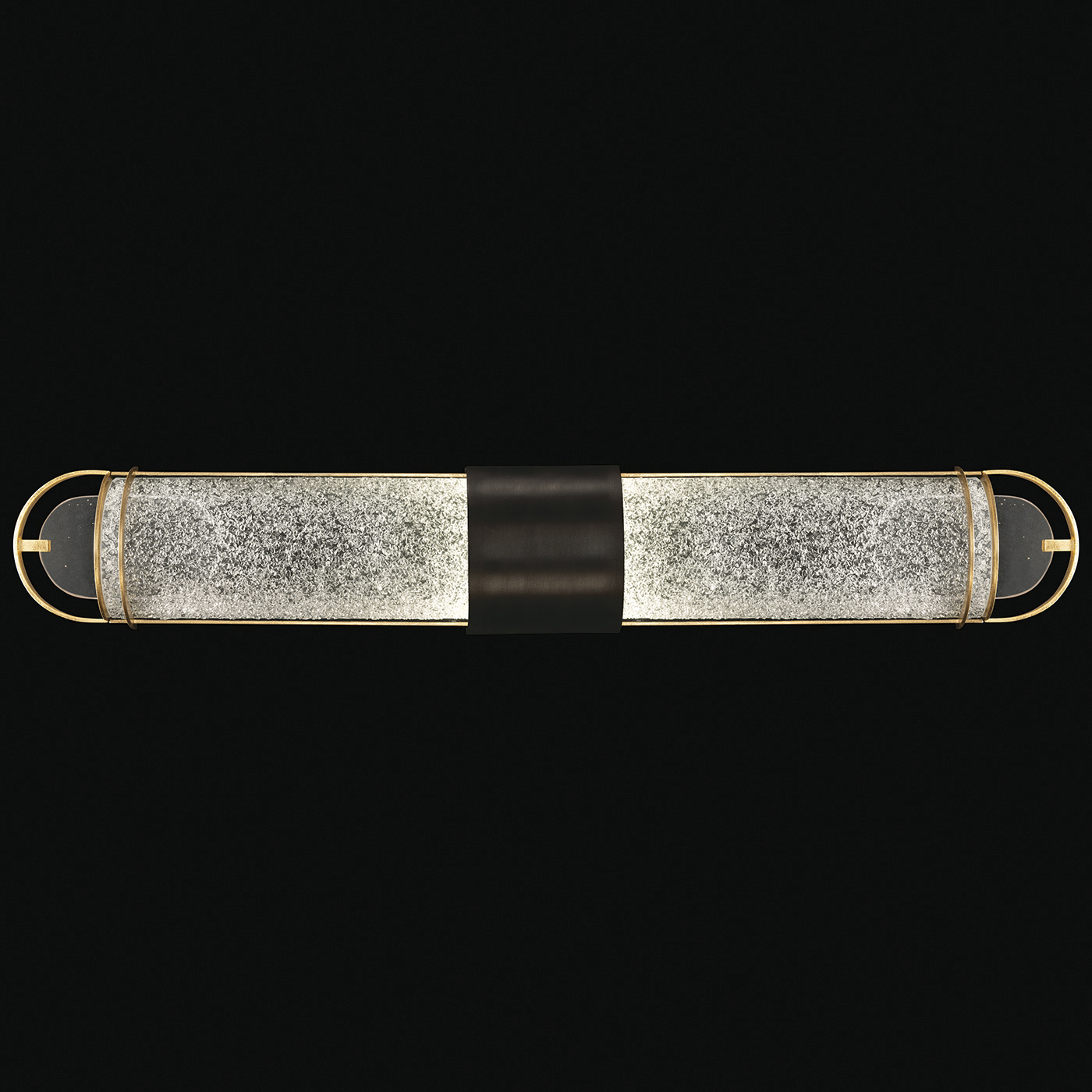 Bond 2 Light 35.3 inch Black and Gold Bath Bar Wall Light