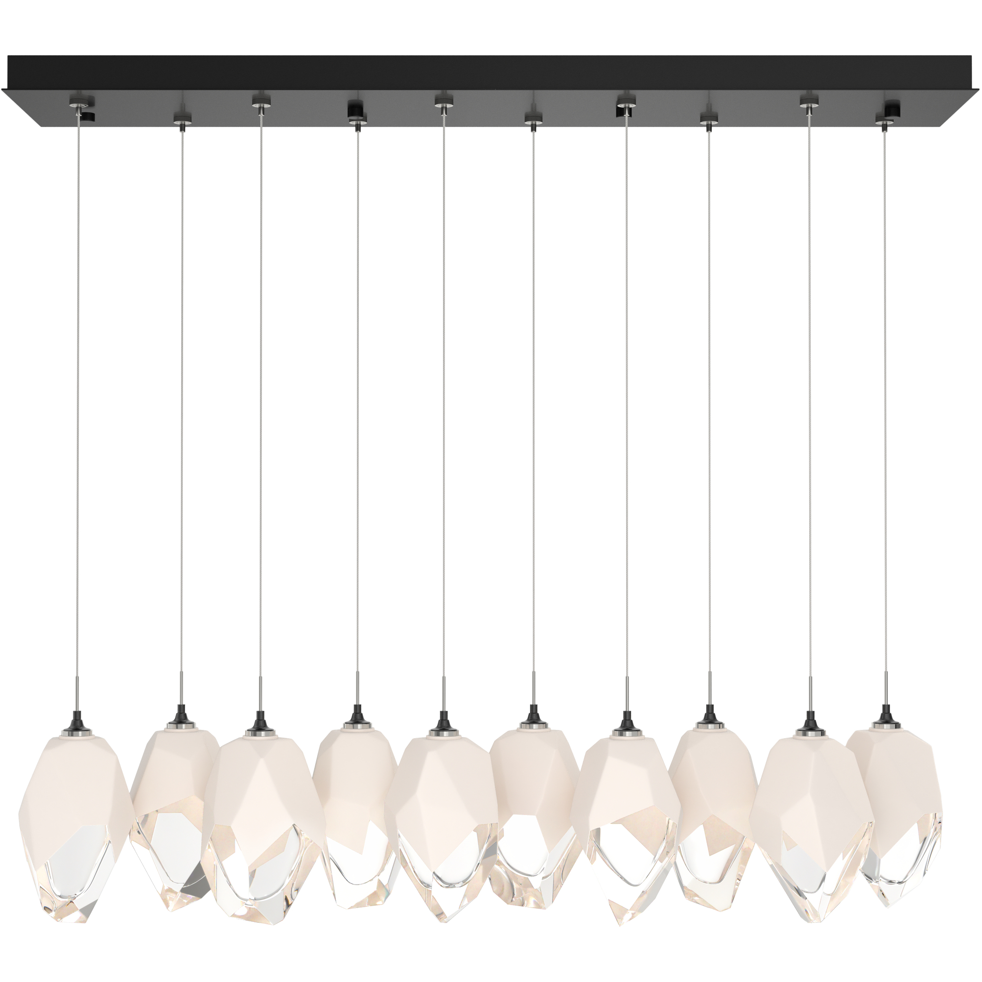 Chrysalis 10 Light 44.7 inch Ink Pendant Ceiling Light in White Crystal, Long
