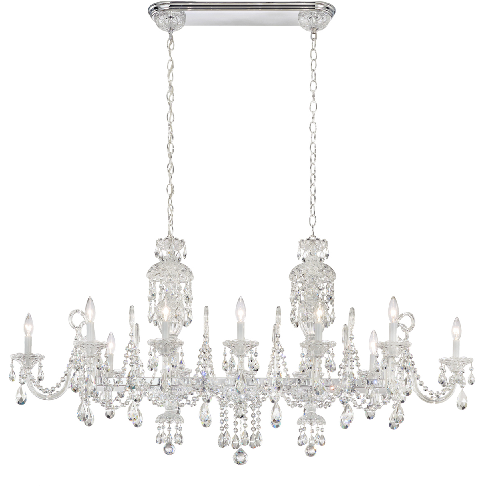 Signature Sterling 12 Light 58 inch Silver Linear Chandelier Ceiling Light in Radiance
