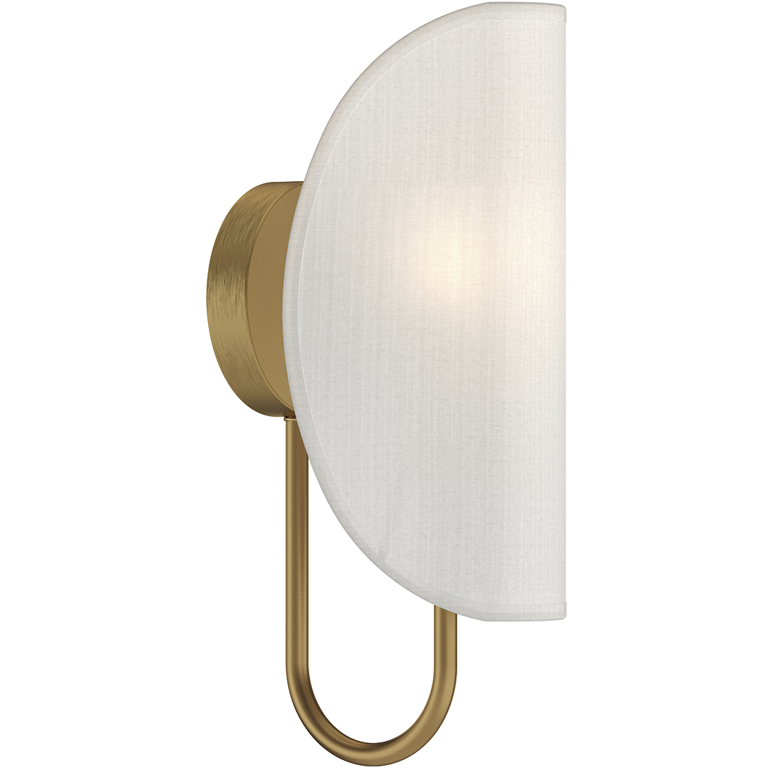 Alora Mood Seno 1 Light 5.63 inch Aged Gold and White Cotton Fabric Wall/Vanity Light Wall Light