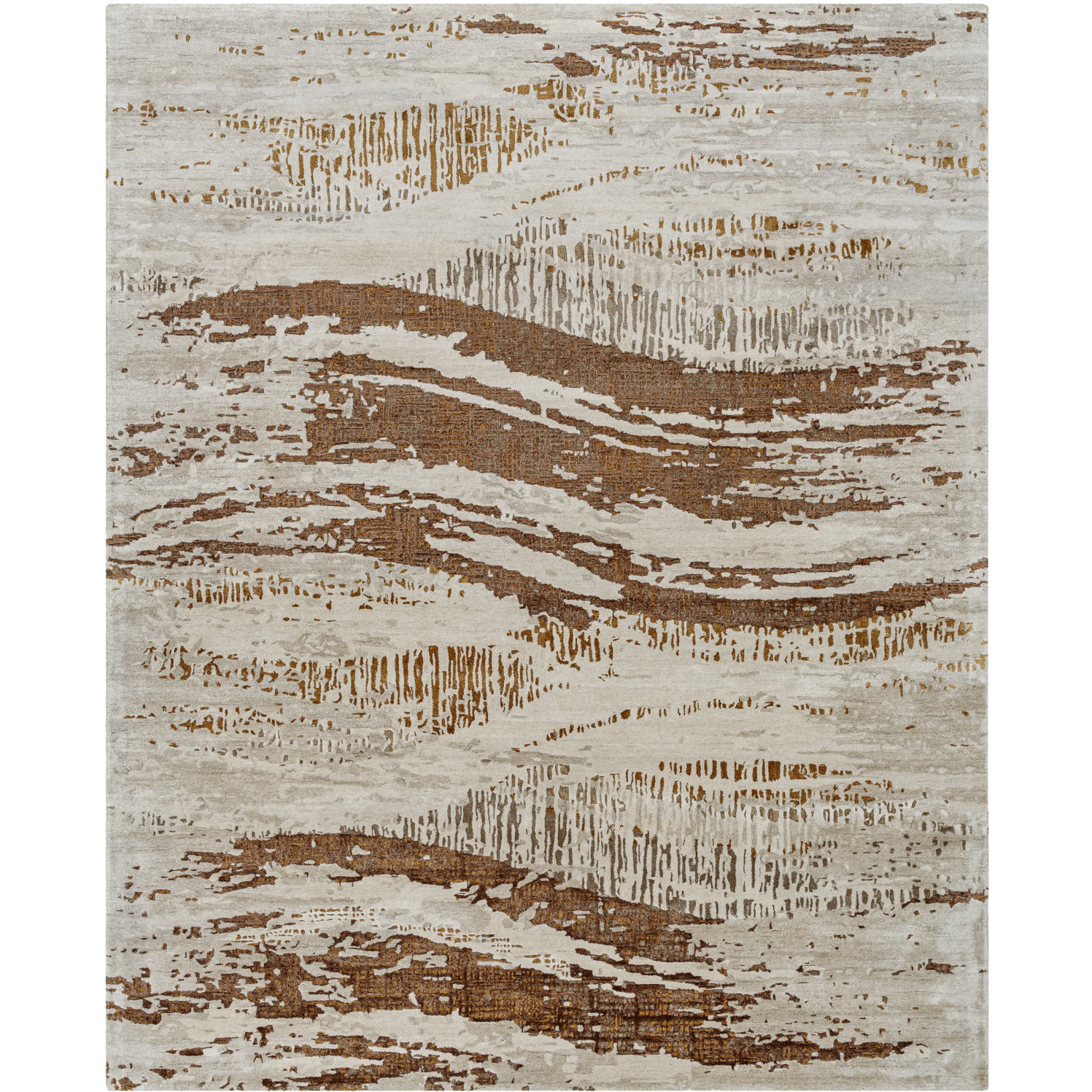 Opulence 72 X 48 inch Warm Grey/Prairie Dust/Brick/Dark Brown Handmade Rug in 4 x 6