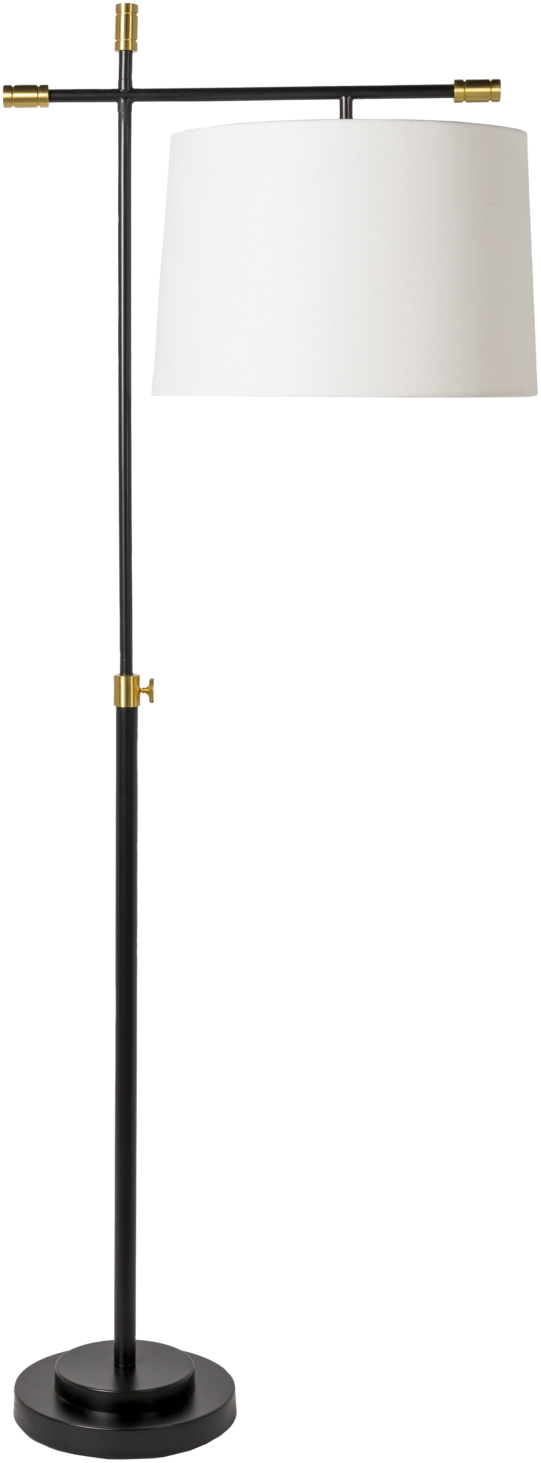 Aberdeen 62 inch 100.00 watt Black and Gold Swing Arm Floor Lamp Portable Light