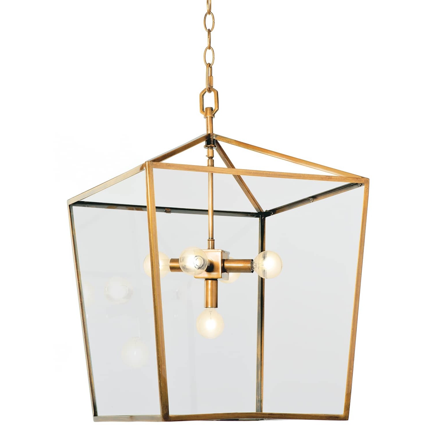 Camden 5 Light 16.25 inch Natural Brass Ceiling Lantern Ceiling Light