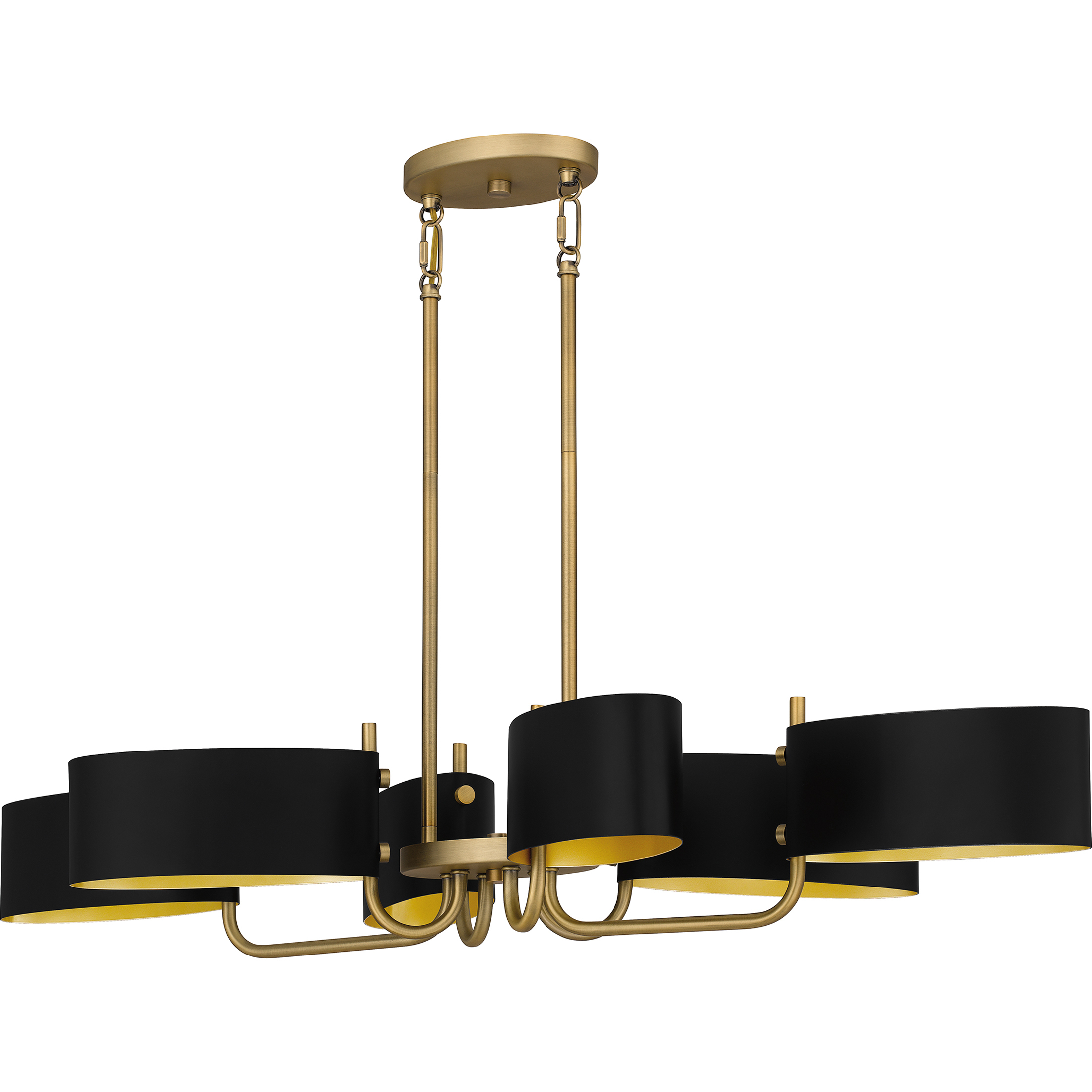 Madden 6 Light 41.5 inch Aged Brass Island Light Ceiling Light