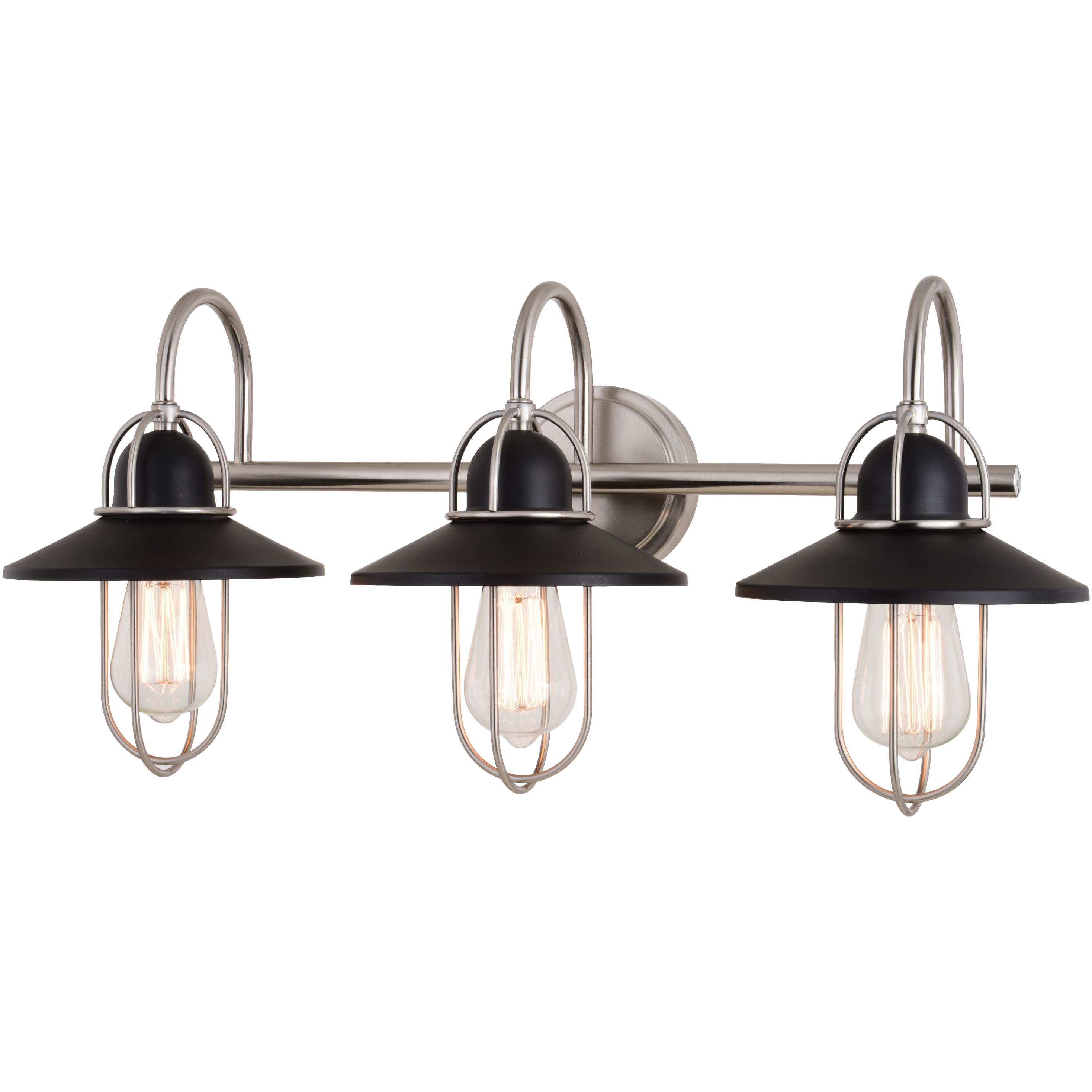 Galena LED 25.25 inch Matte Black and Satin Nickel Bathroom Light Wall Light in 3