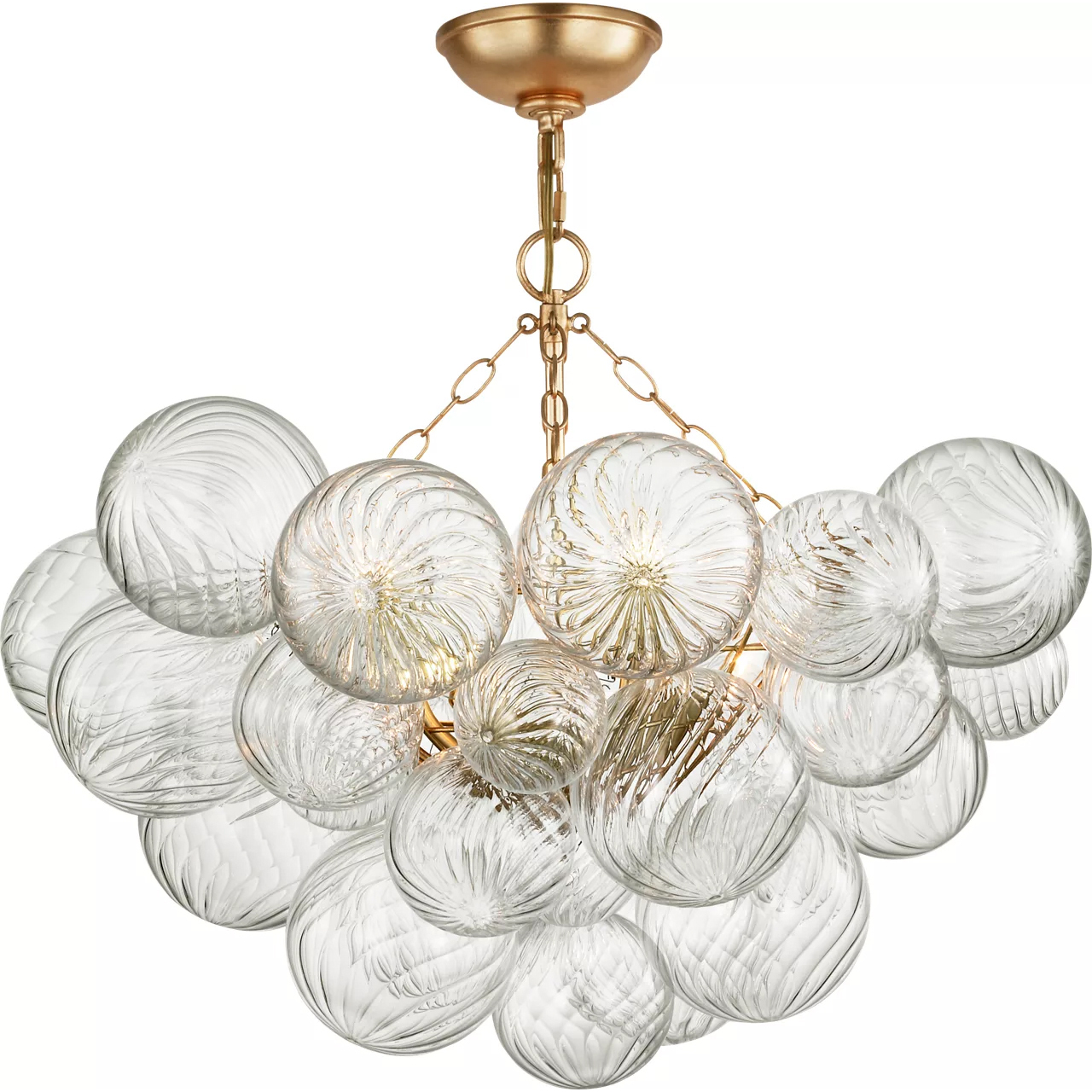 Julie Neill Talia LED 29.25 inch Gild and Clear Swirled Glass Semi-Flush Mount Ceiling Light