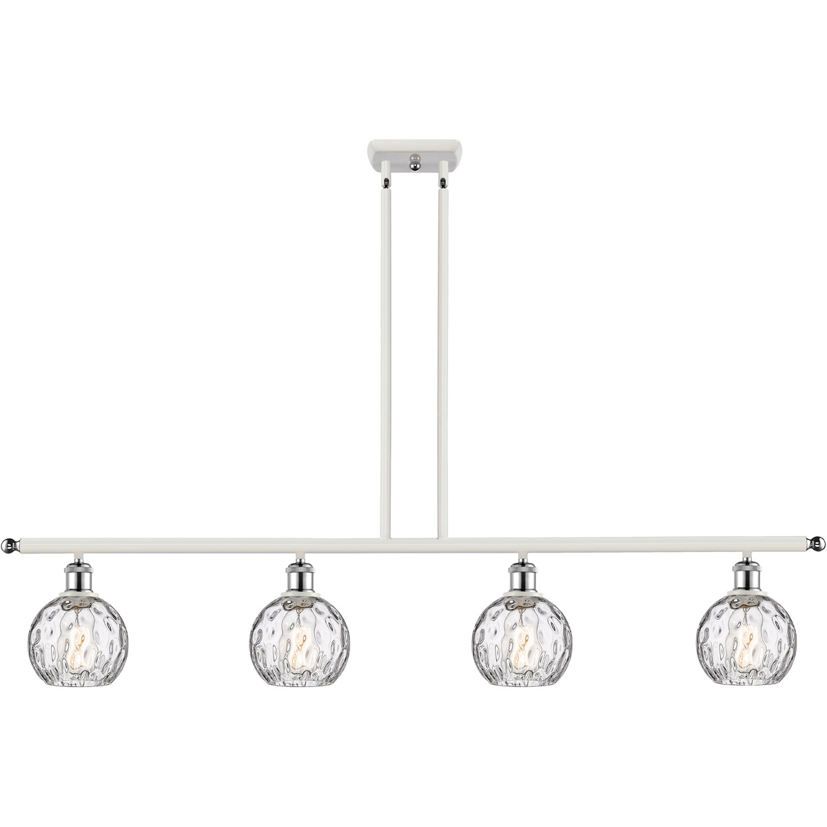 Ballston Athens Water Glass 4 Light 46 inch White and Polished Chrome Island Light Ceiling Light