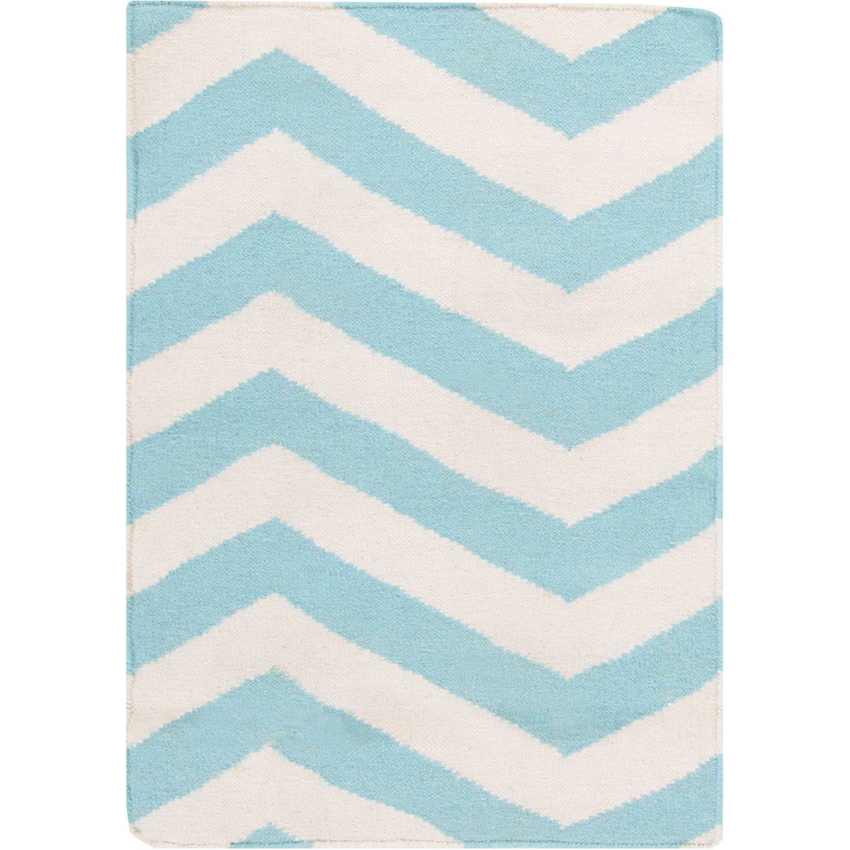 Frontier 36 X 24 inch Aqua, White Rug